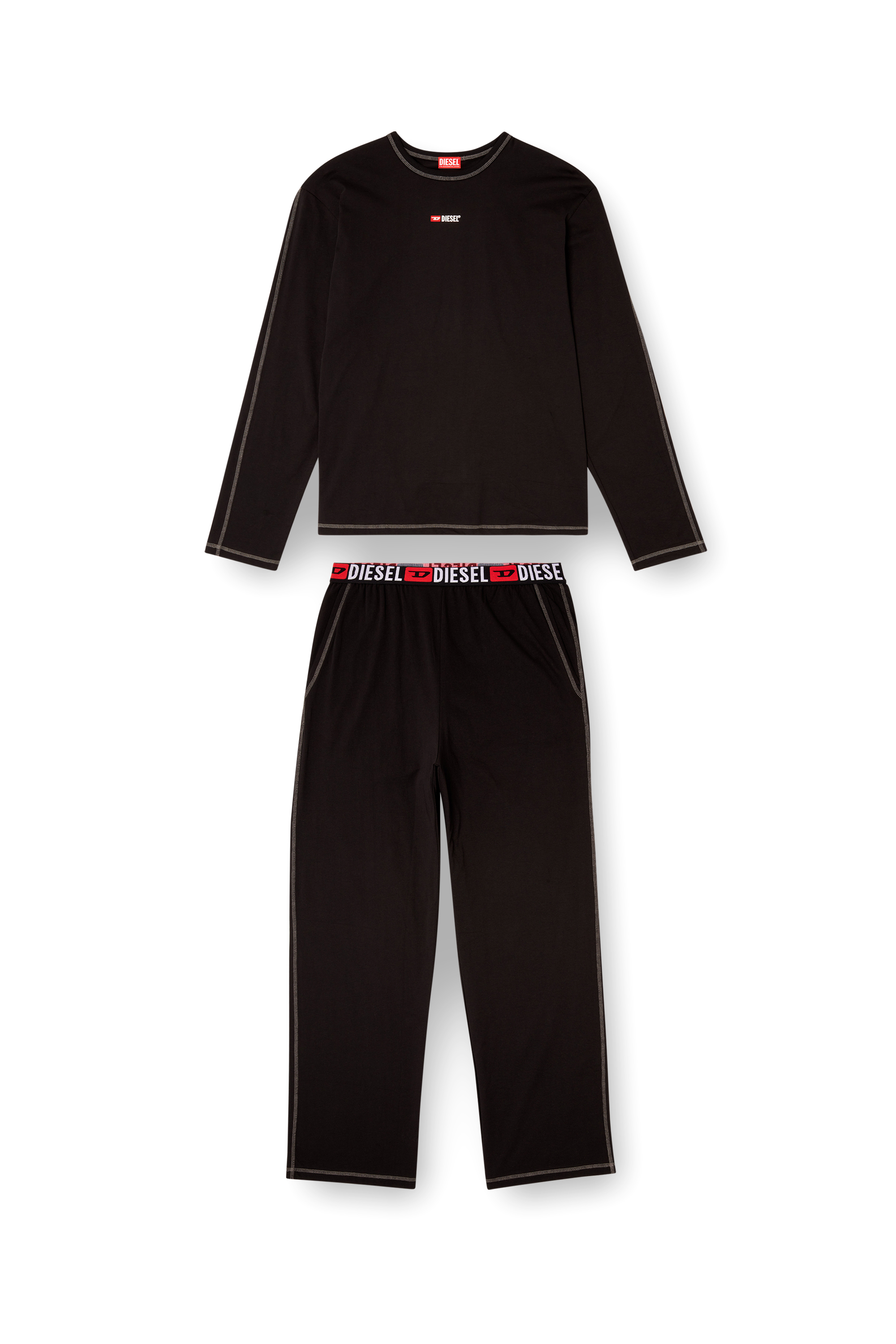 Diesel - SET-NOLAN-D-CORE, Pyjama en jersey de coton Homme in Noir - 2