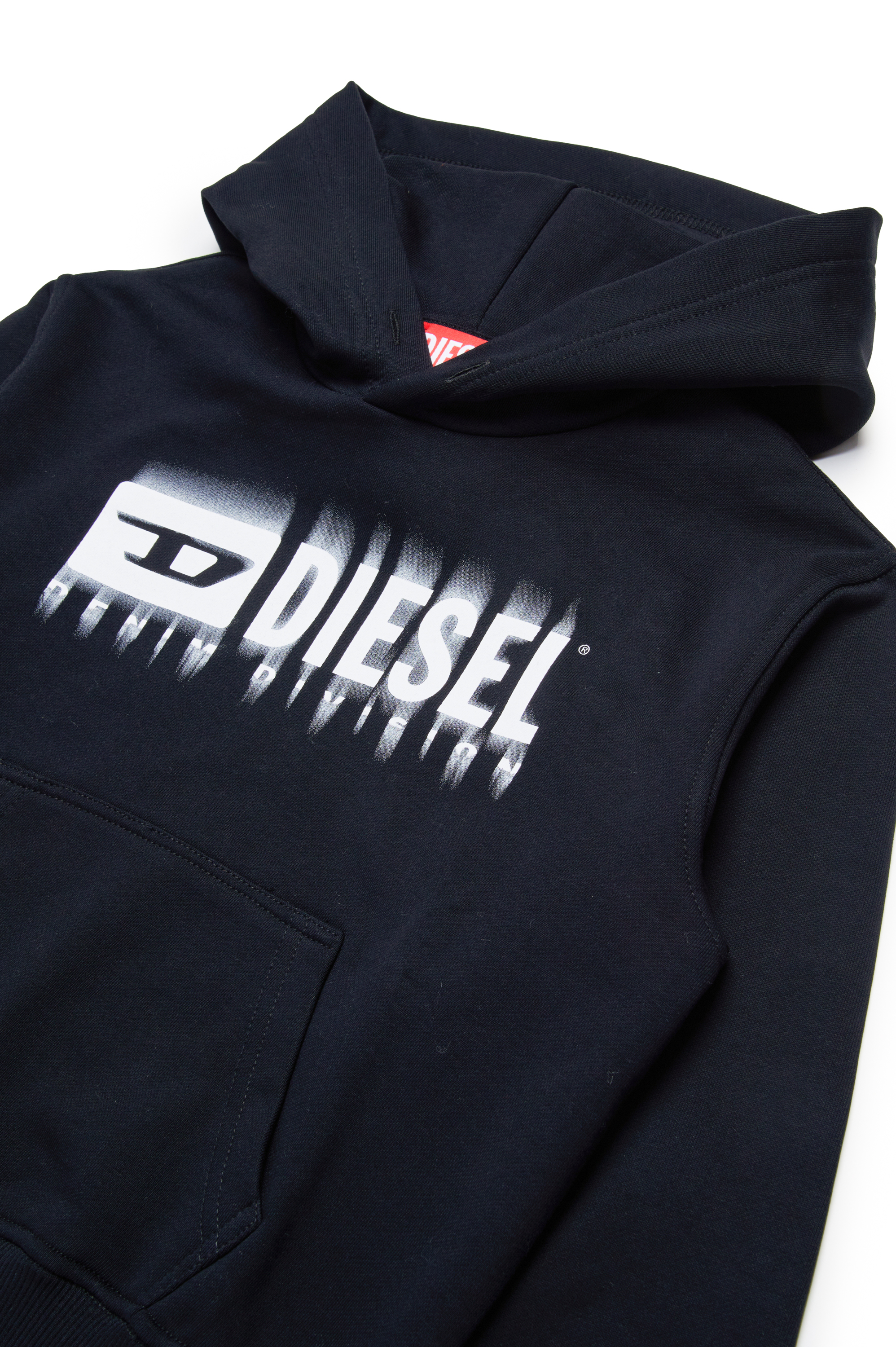 Diesel - SGINNHOODL5 OVER, Man's Hoodie with smudged logo in Black - 3