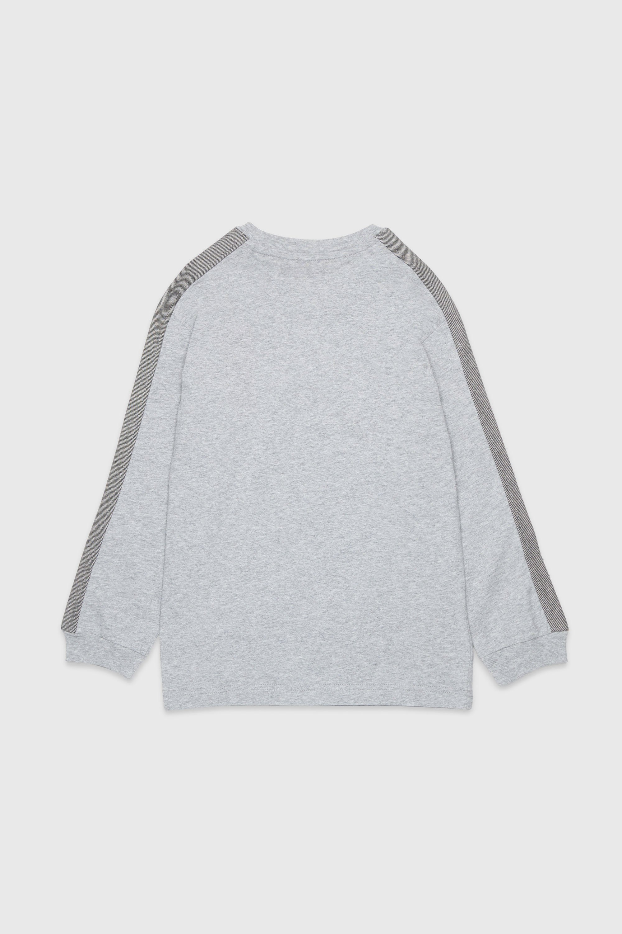 Diesel - TEAN OVER, Man's Long-sleeve T-shirt with logo and contrast bands in Grey - 2