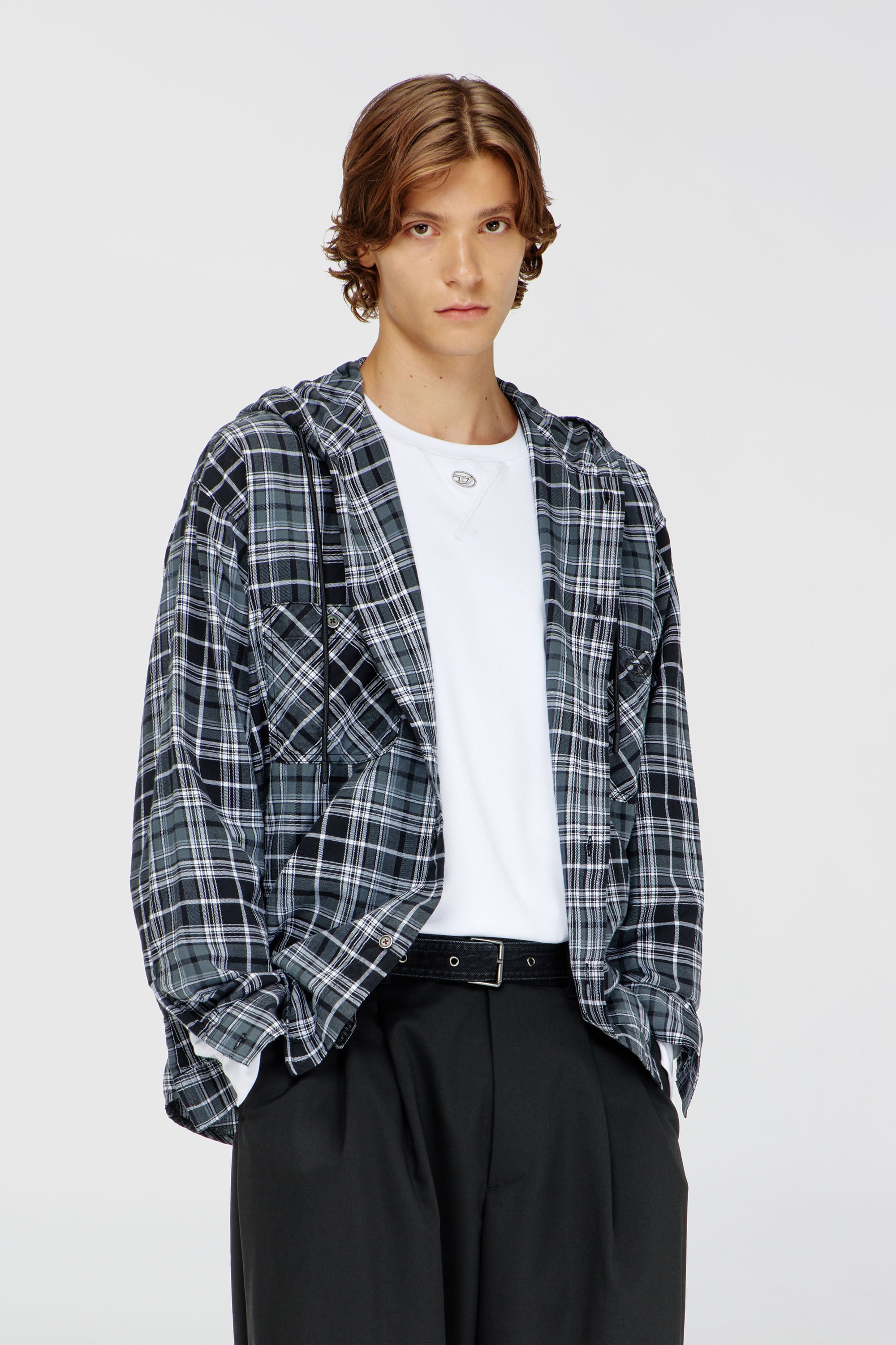 S-DRUM-HOODY-DGBT, Noir/Blanc