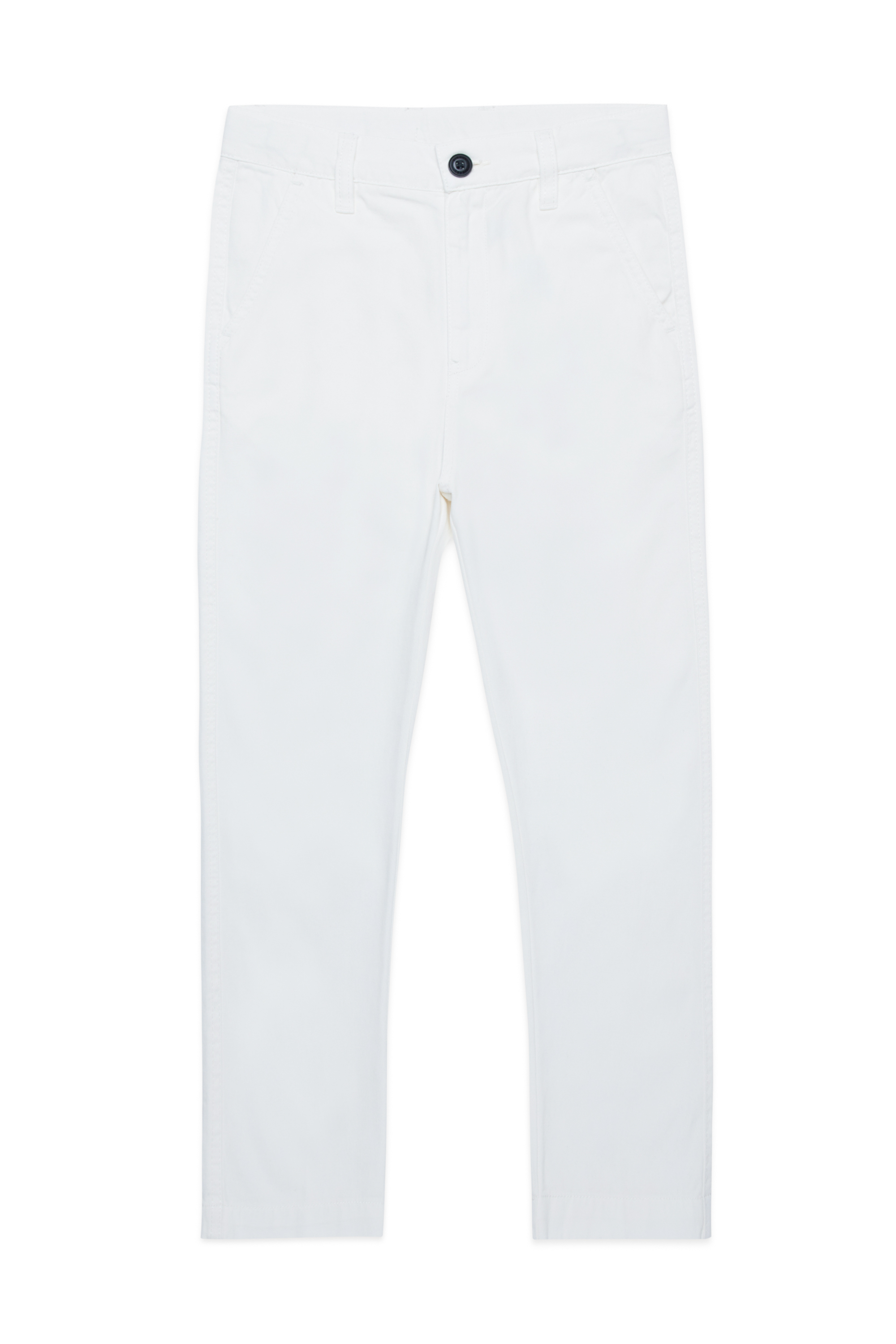 Diesel - PBAS, Homme Pantalon chino en coton avec broderie Oval D in Blanc - Image 1