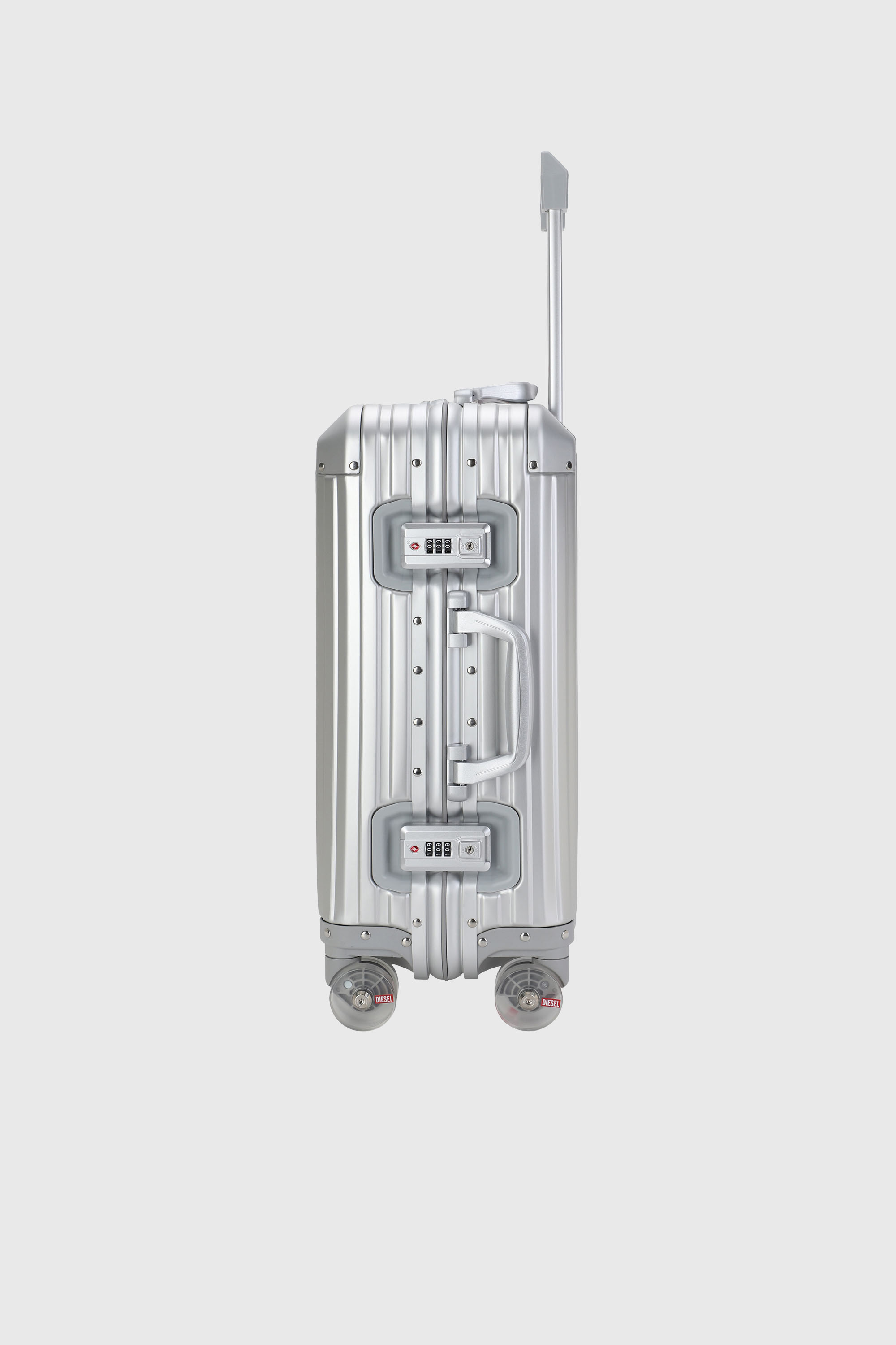 Diesel - DIESEL ALUMINUM TROLLEY- DSL002, Valise en aluminium taille S Mixte in Gris argent&eacute; - 4