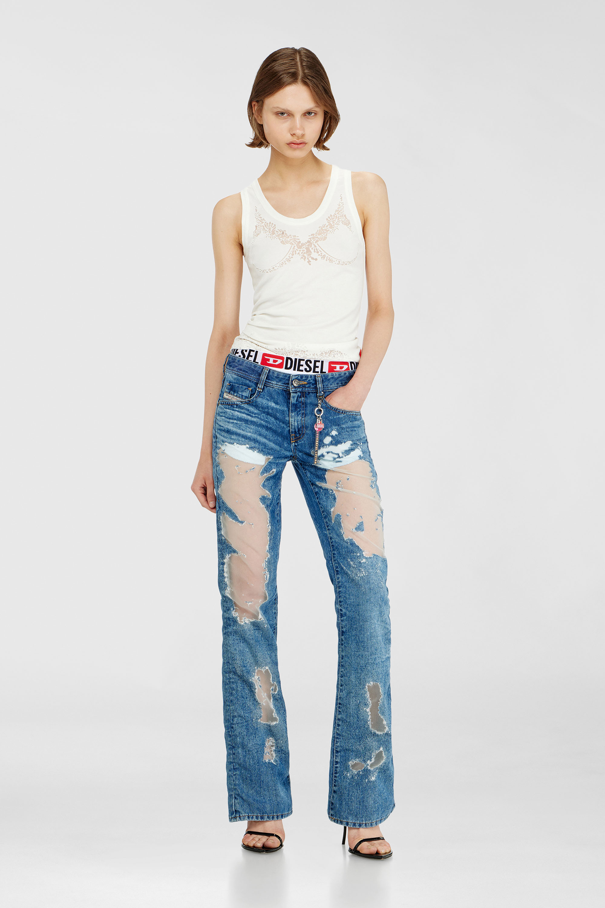 Diesel - Woman's Bootcut Jeans 1969 D-Ebbey 068ZH, Medium blue - 1