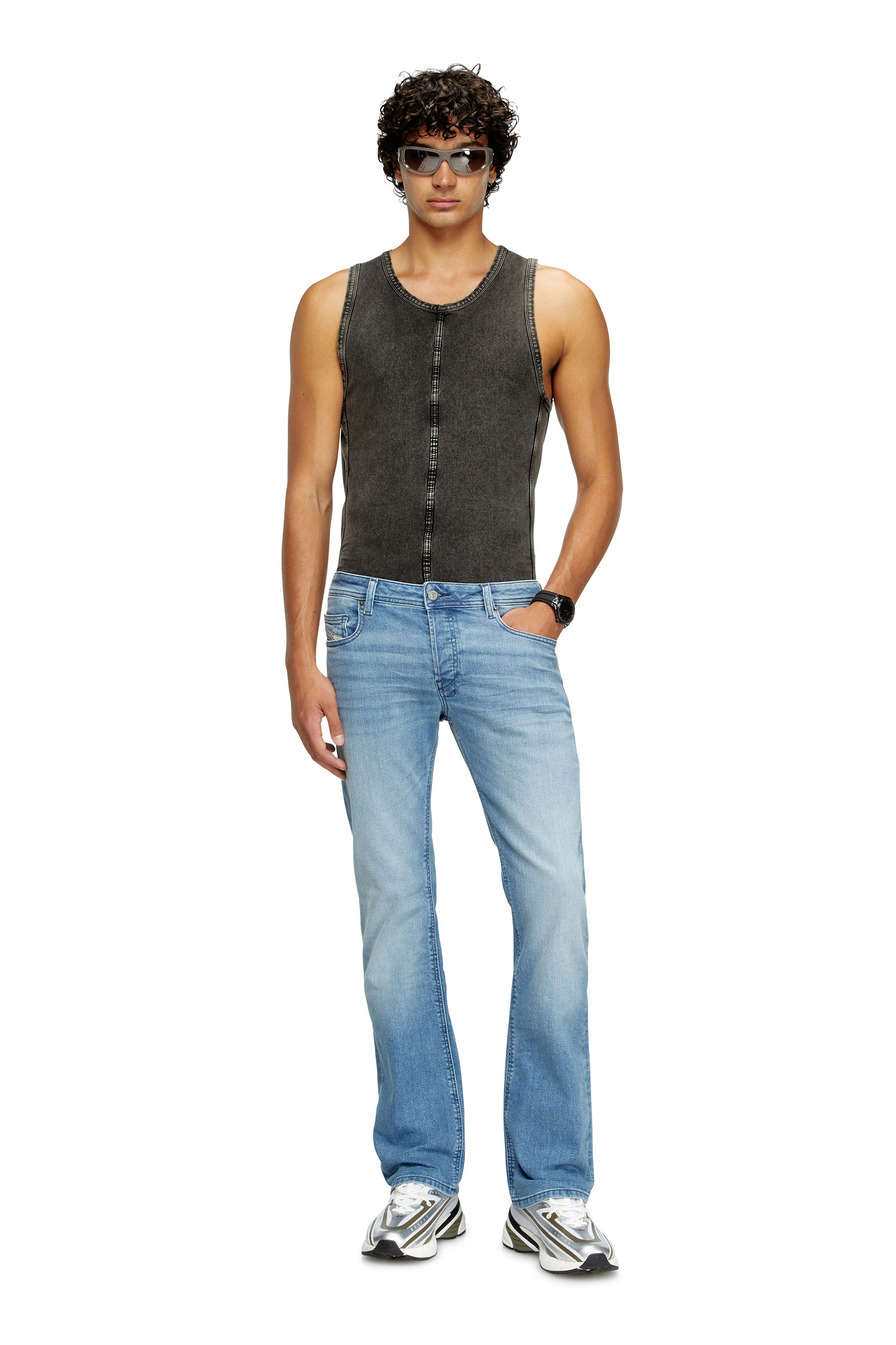 Diesel - Bootcut Jeans 2007 Zatiny 0GRDI Homme, Bleu Clair - Image 2