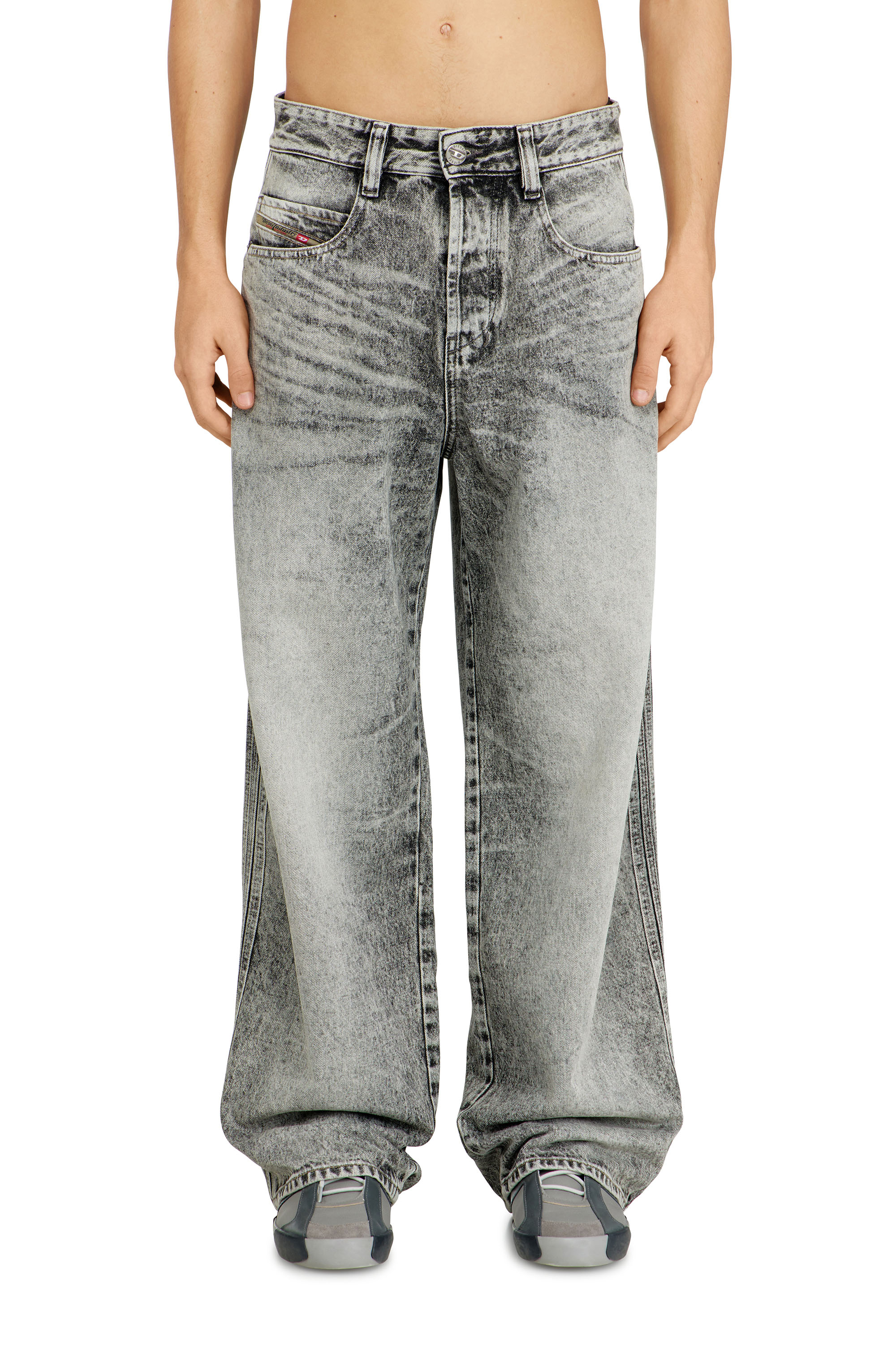 Diesel - Relaxed Jeans 1997 D-Enim-M 09P11 Mixte, Gris Clair - Image 1