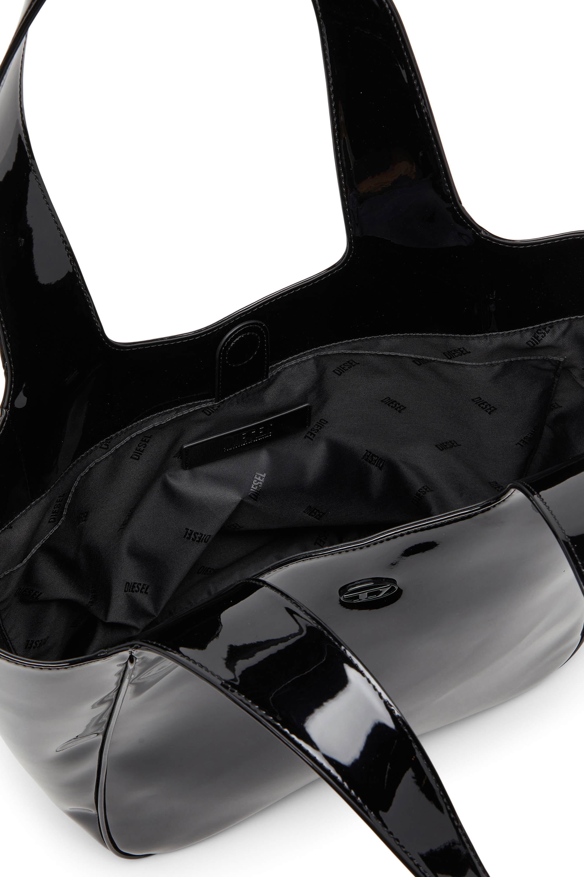 Diesel - PLAY SHOPPER EW, Play-Sac tote en PU brillant Femme in Noir - 3
