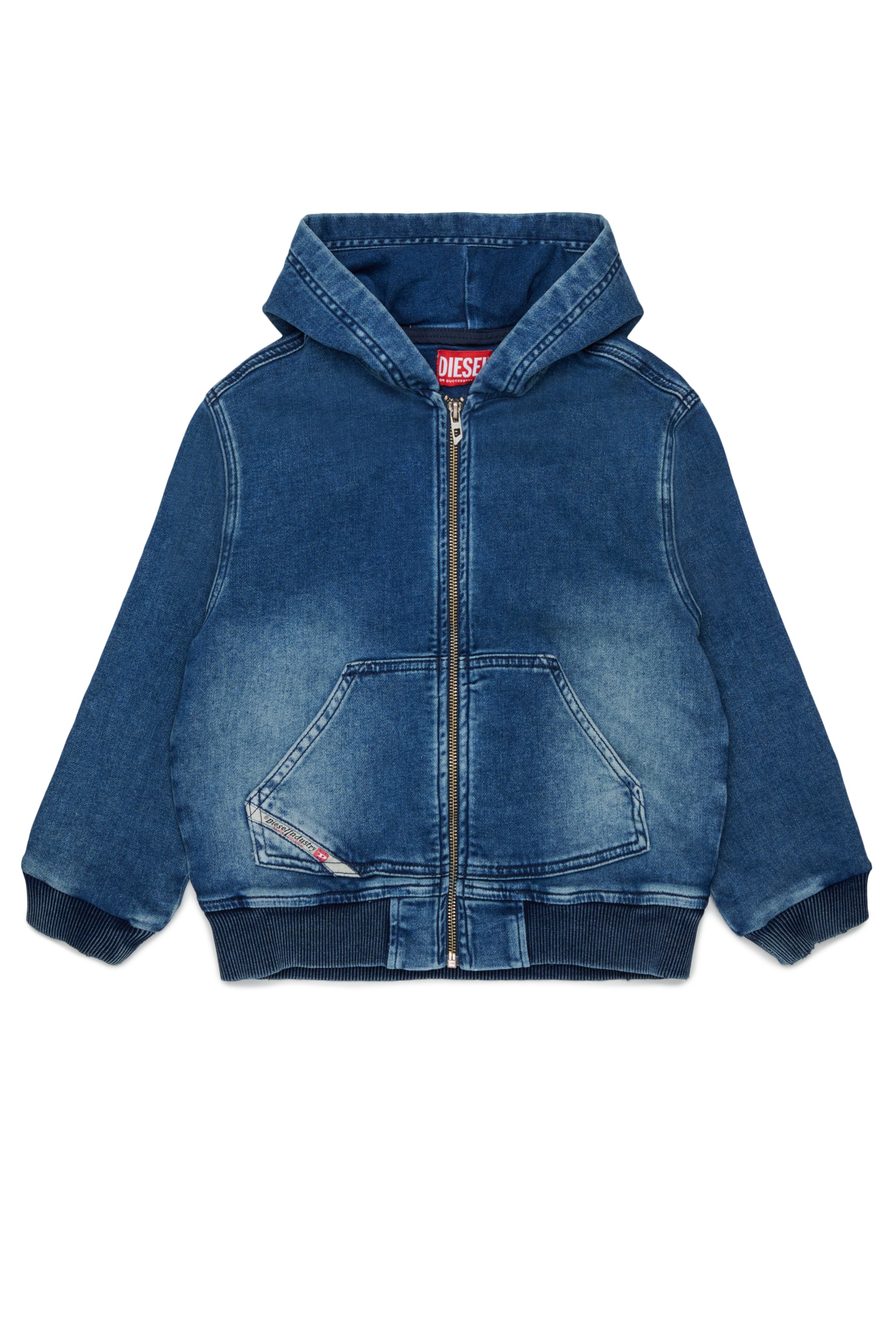 Diesel - STIMM-OVER JJJ, Sweat &agrave; capuche zipp&eacute; en JoggJeans Homme in Bleu - 1