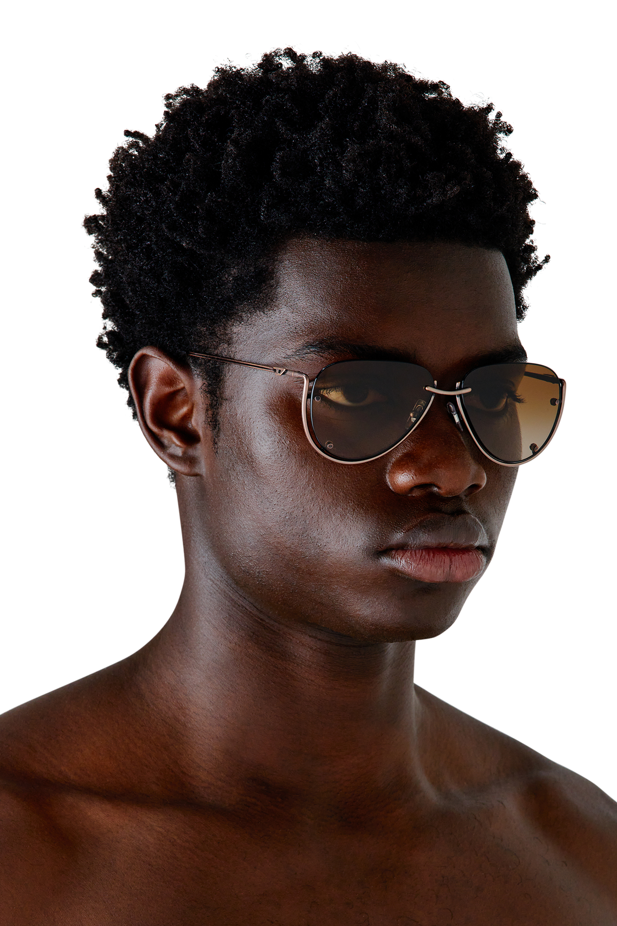 Diesel - 0DL1003, Unisex's Pilot model sunglasses in Bronze - 4