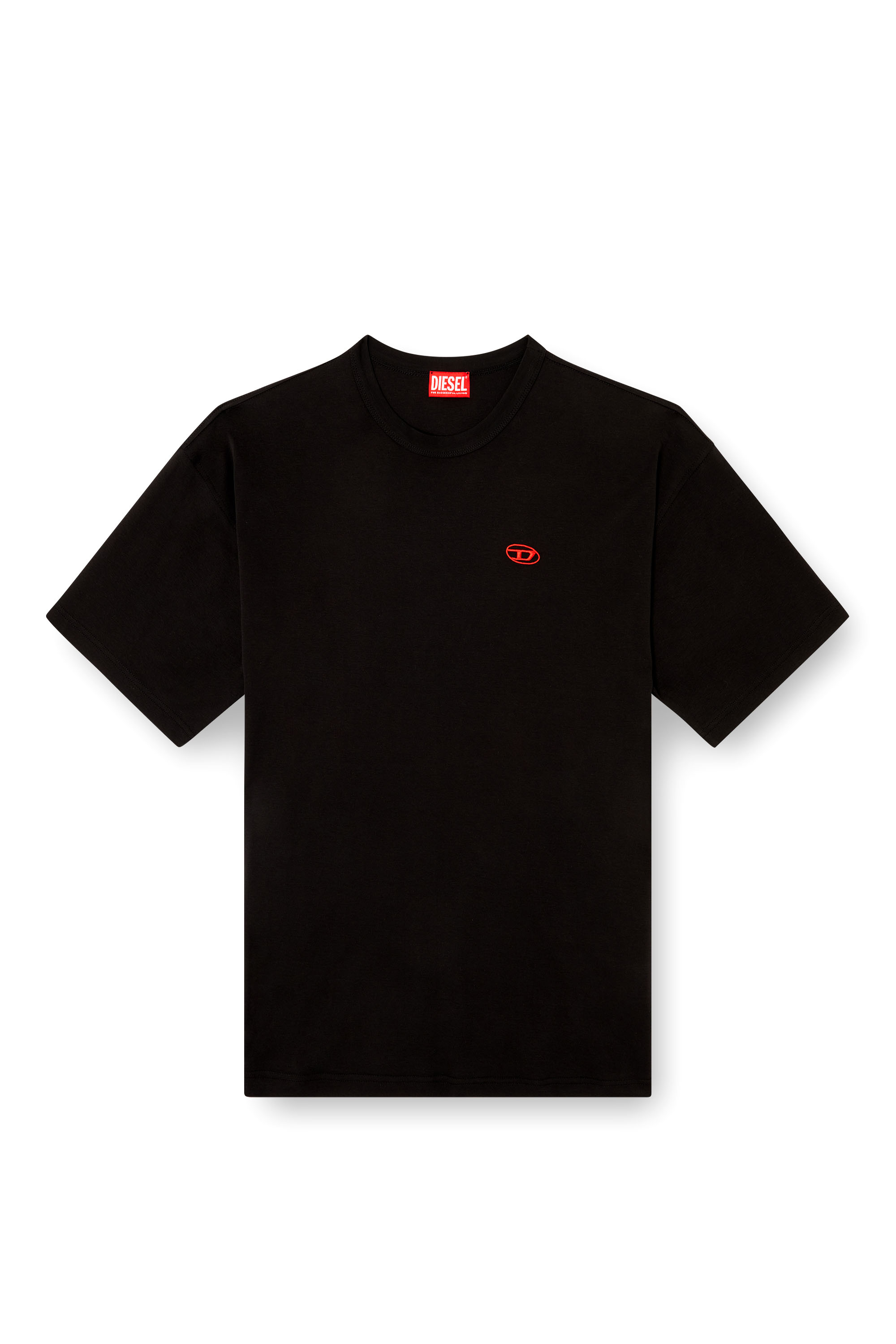 Diesel - T-BOXT-T6, T-shirt avec Oval D rouge Homme in Noir - 2