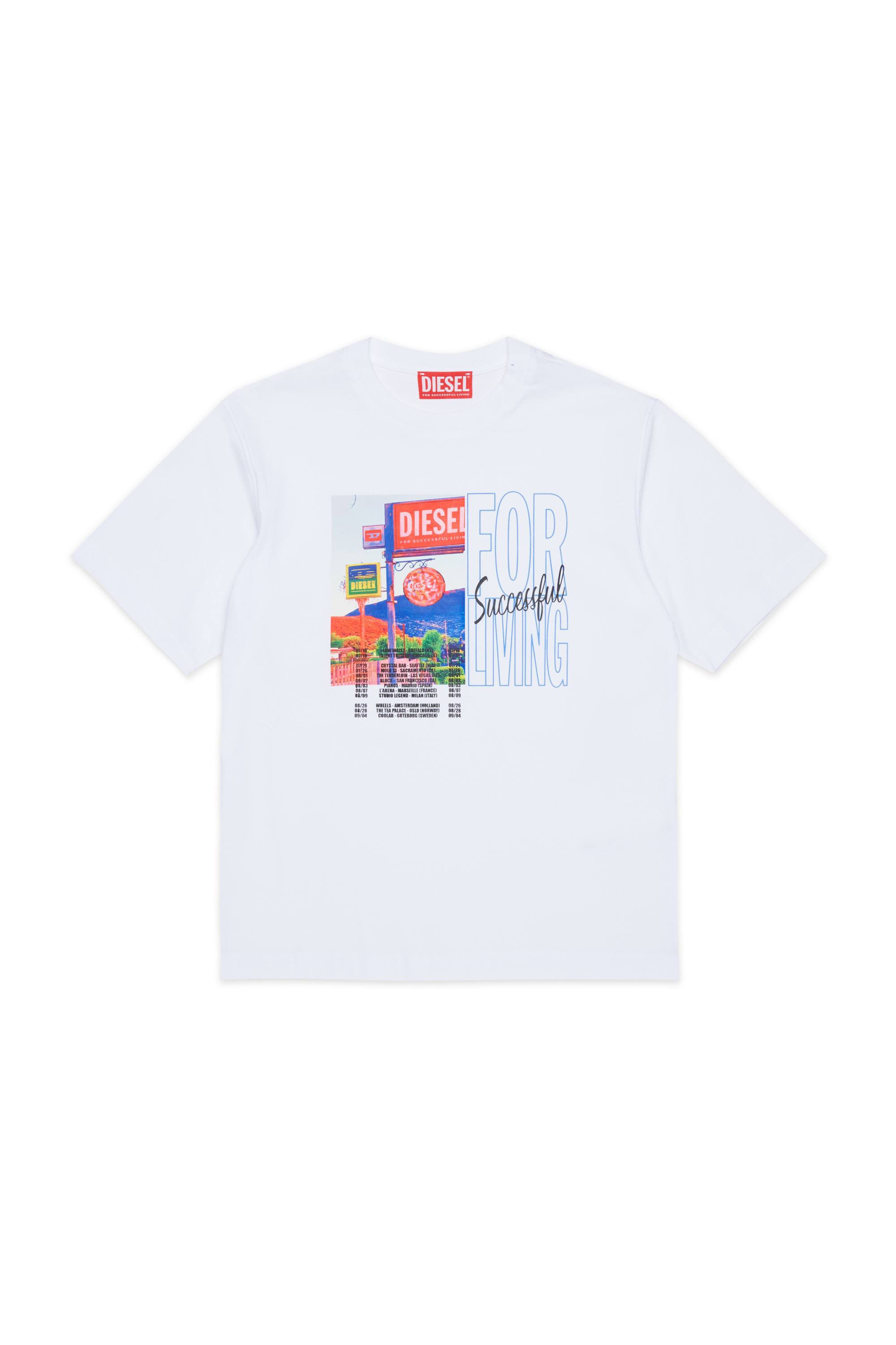 Diesel - TFOR OVER, T-shirt en coton avec photo print Homme in Blanc - 1