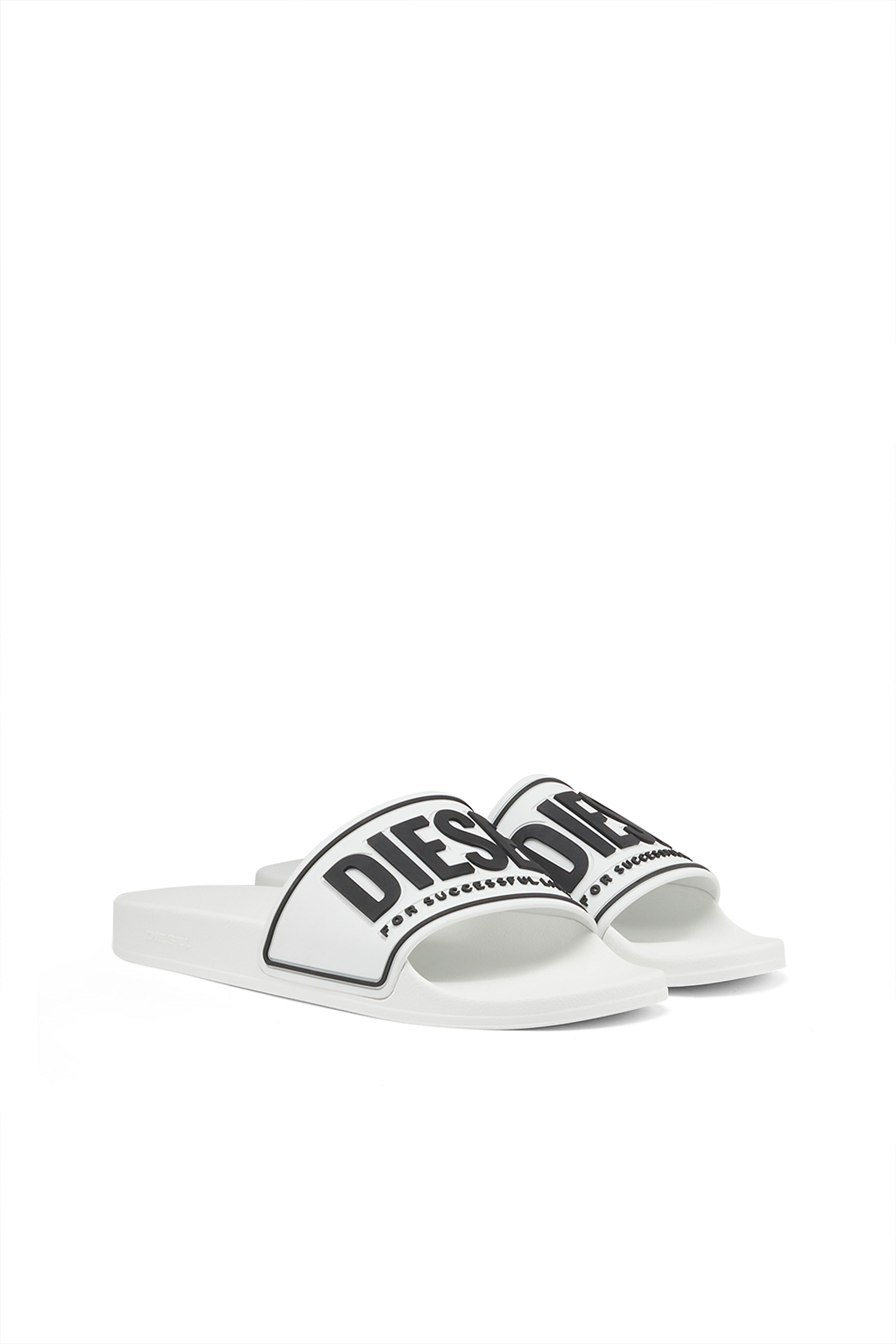 Diesel - SA-MAYEMI CC W, Sa-Mayemi-Claquettes en caoutchouc avec logo embossé Femme in Blanc - 2