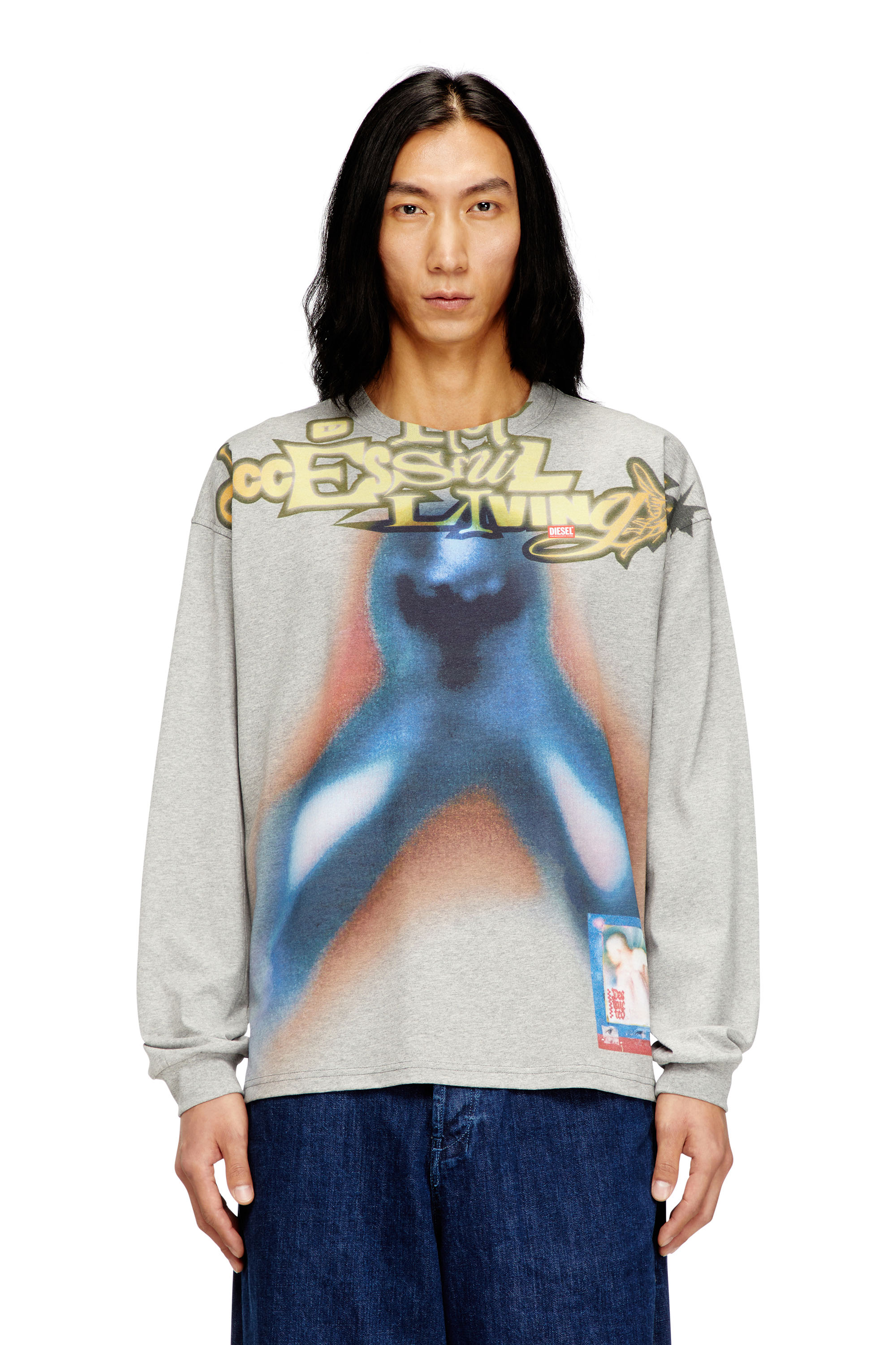 Diesel - T-BOXT-LS-V1, T-shirt en coton avec imprimé numérique Homme in ToBeDefined - 2