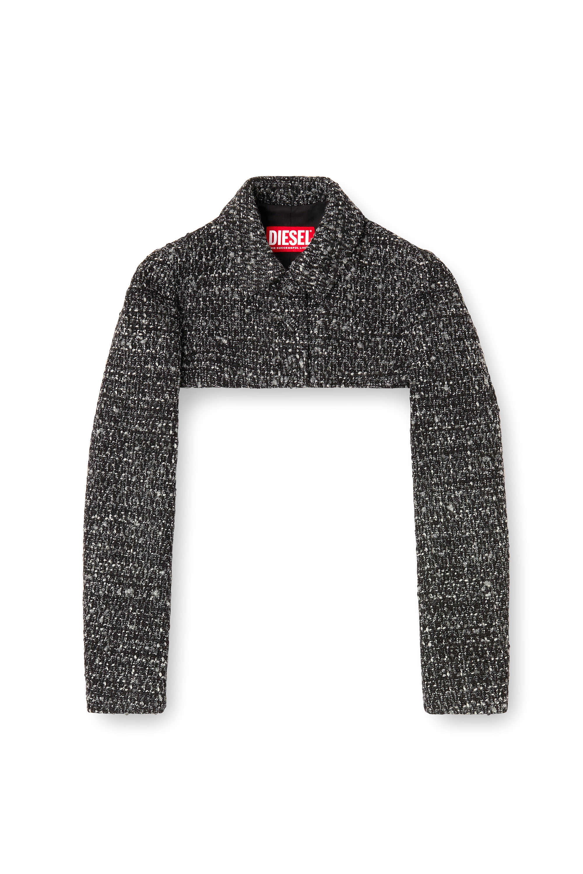 Diesel - G-ANNE, Blouson bouclé à ourlet ultra-court Femme in Noir - 2