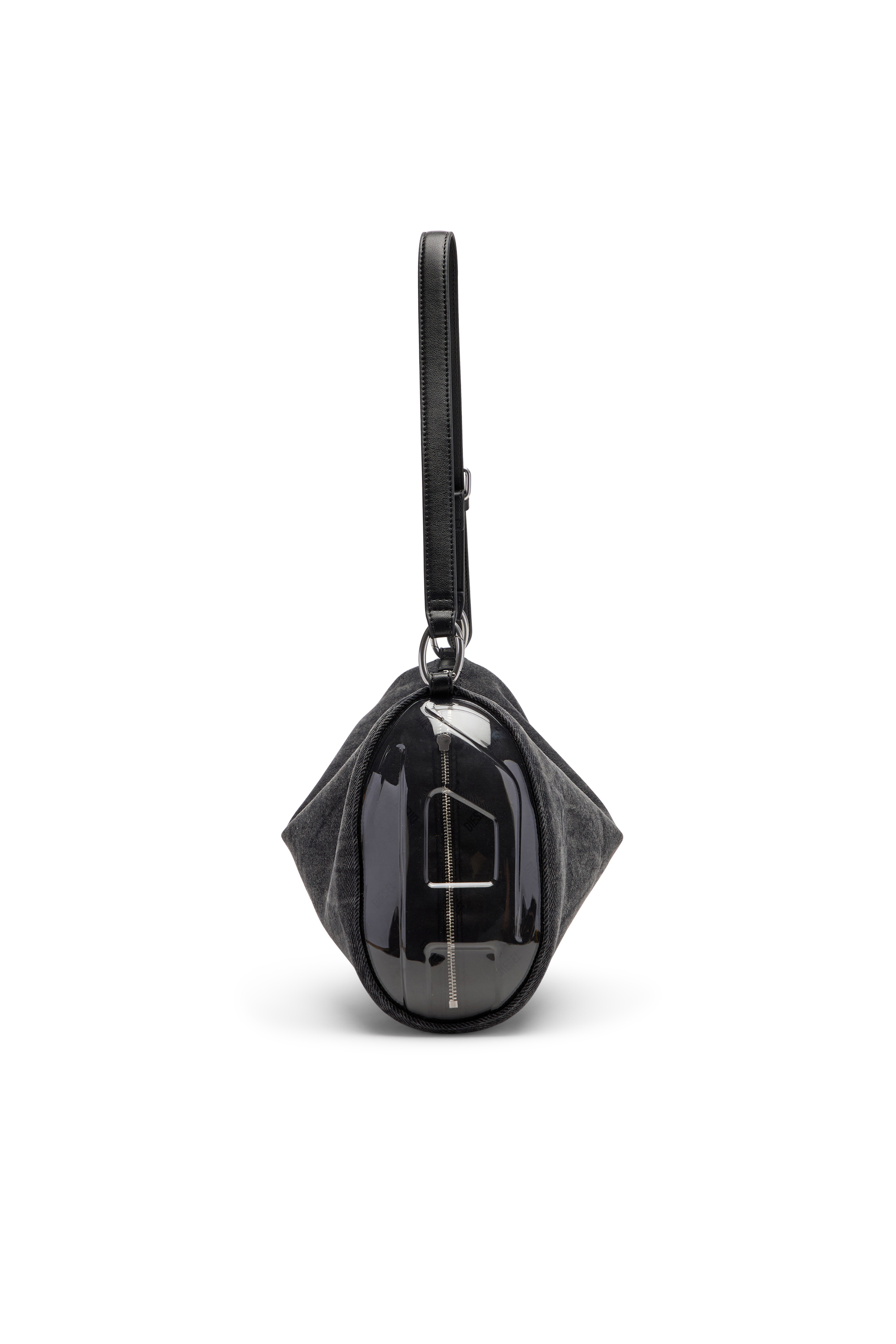 Diesel - LOAD-D SHOULDER BAG X, Unisex's Load-D-Shoulder bag with transparent Oval D sides in Black - 4