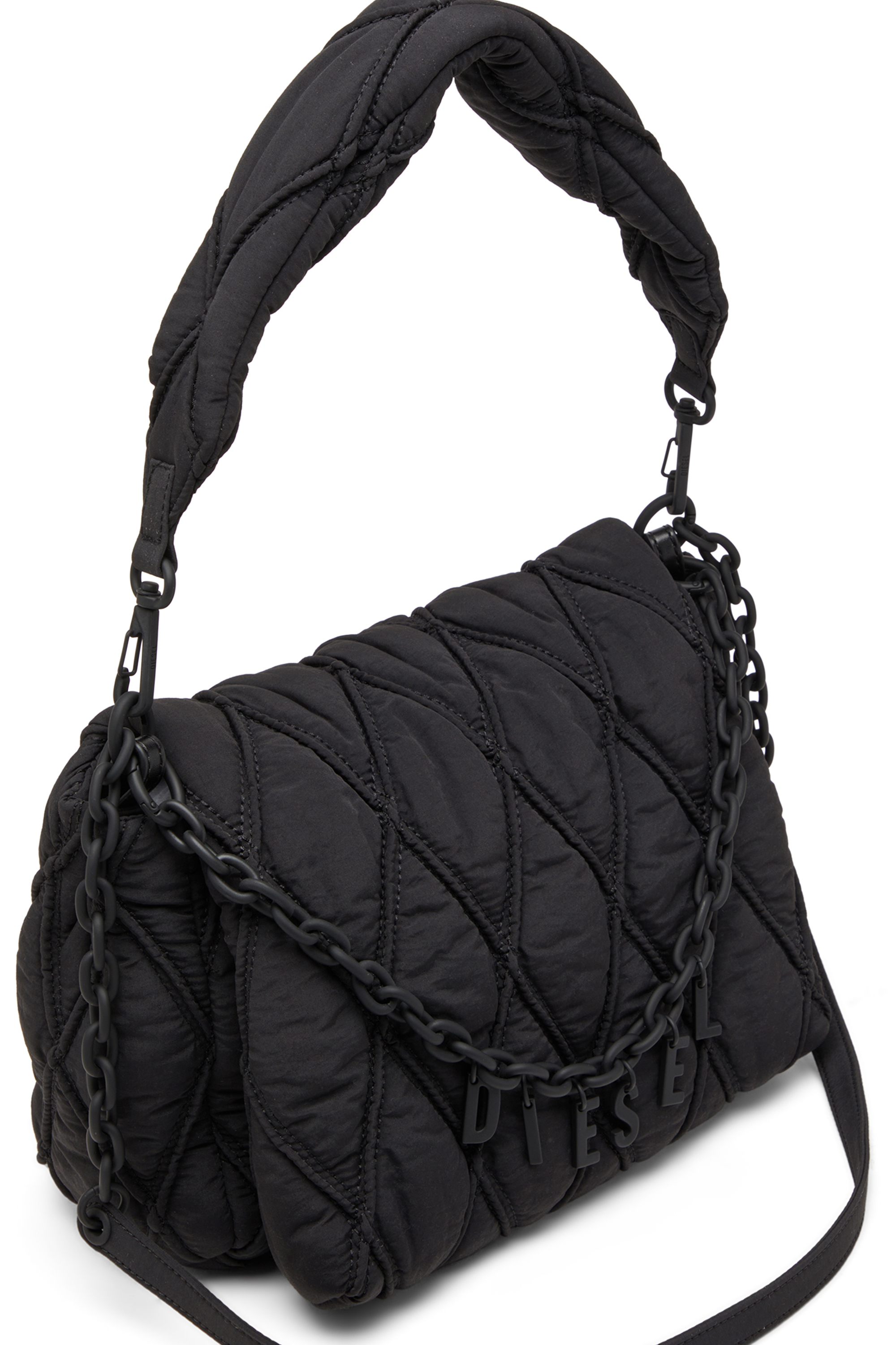 Diesel - CHARM-D SHOULDER M, Charm-D M-Sac à bandoulière en nylon matelassé Femme in Noir - 3