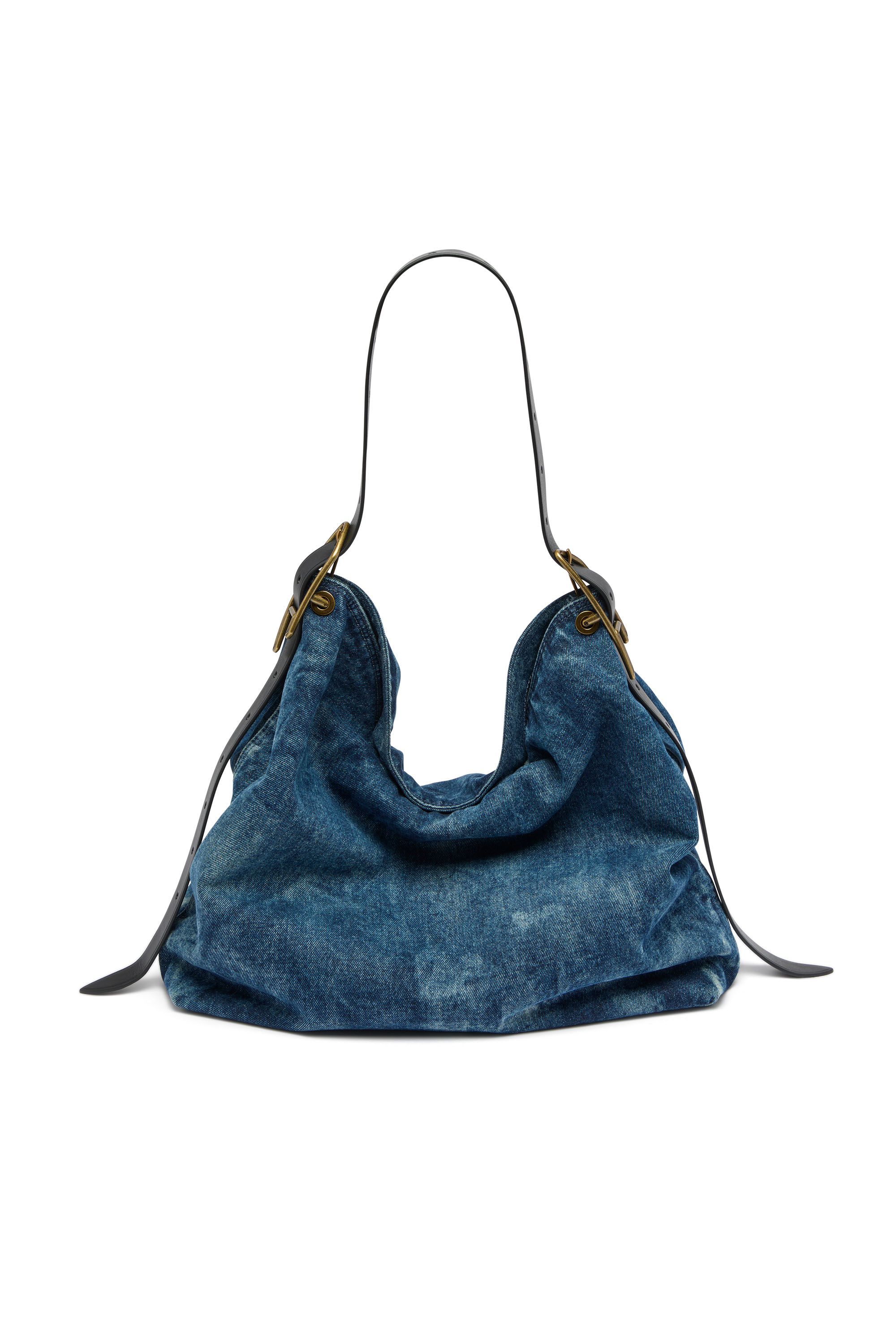 Diesel - D-LINE HOBO L, D-Line-Sac hobo en denim Femme in Bleu - 1