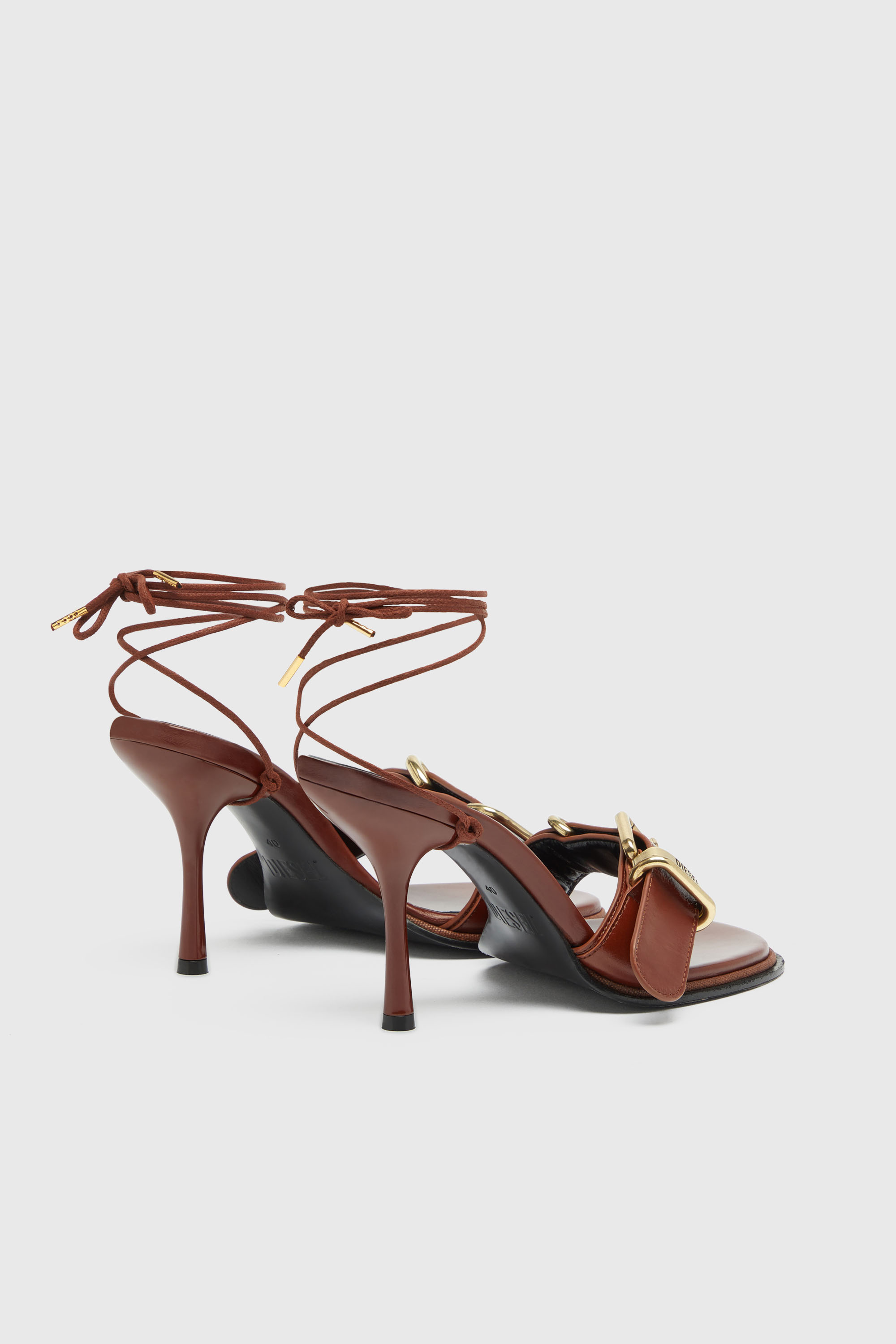 Diesel - D-COCCO-90-SA, D-Cocco-Sandales &agrave; brides cheville en cuir Femme in Marron - 3