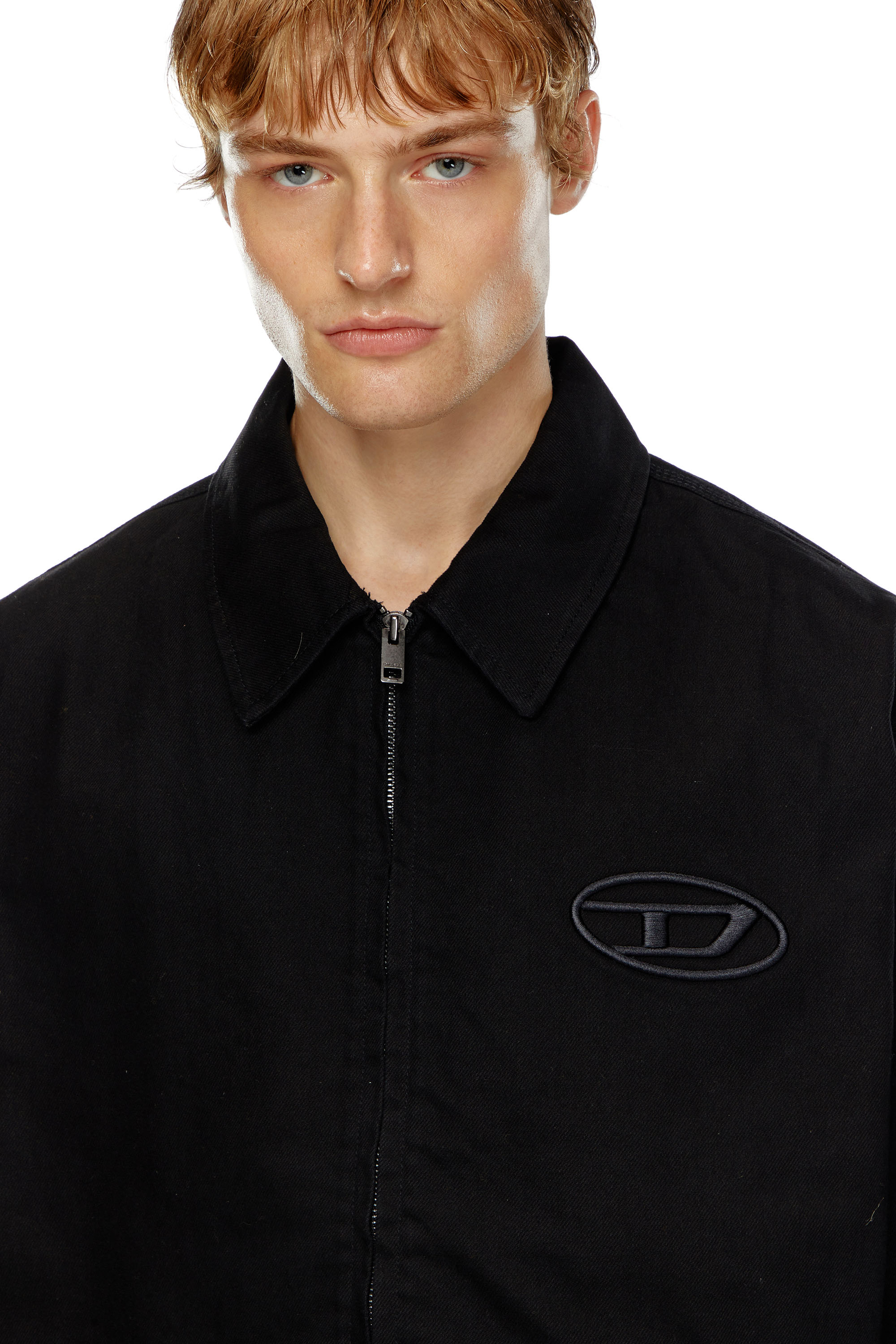 Diesel - J-TAYLOR-BLEACH, Blouson en denim avec logo blanchi Homme in Noir - 5