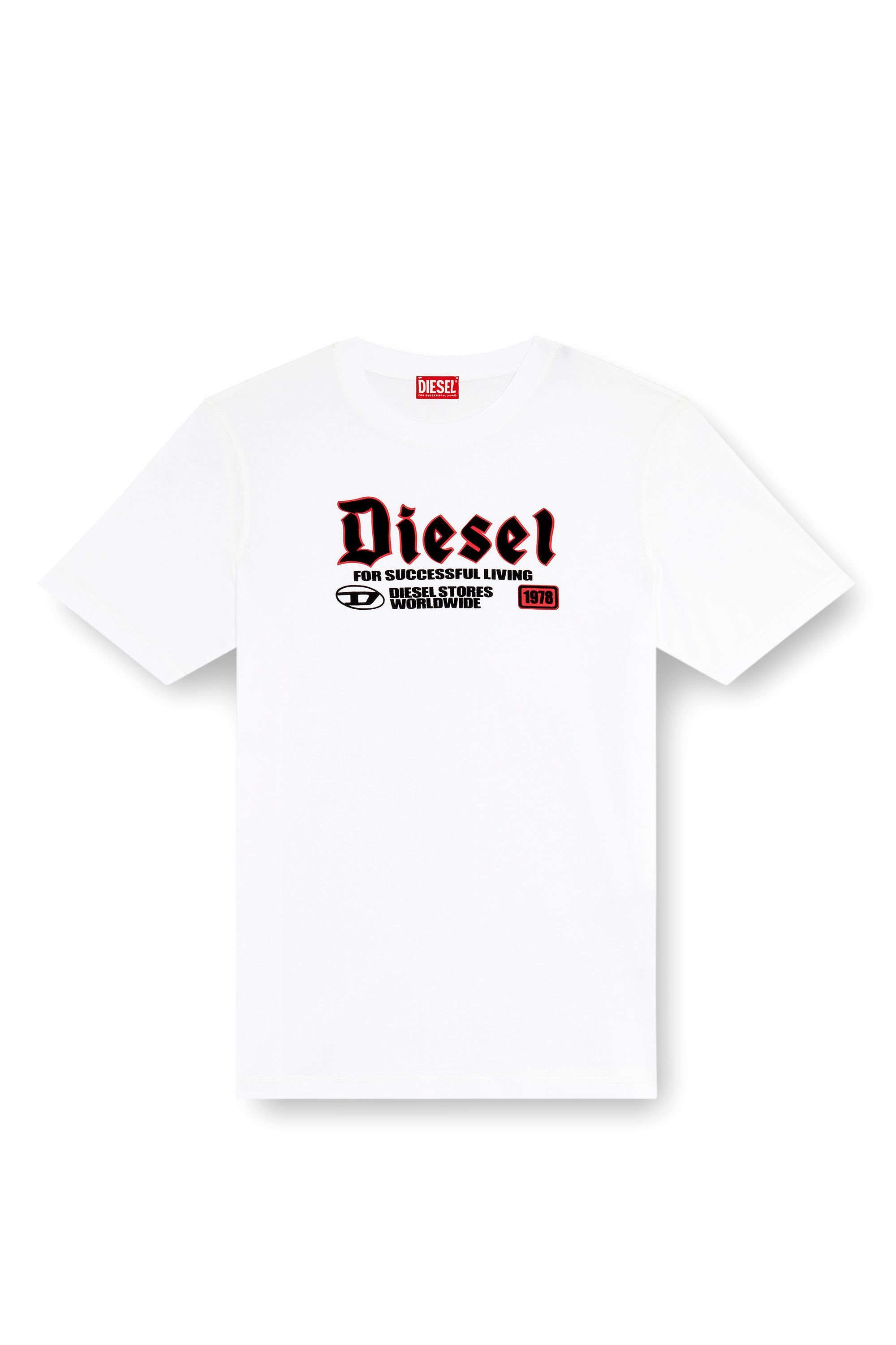 Diesel - T-ADJUST-K1, Homme T-shirt avec imprimé Diesel floqué in Blanc - Image 3