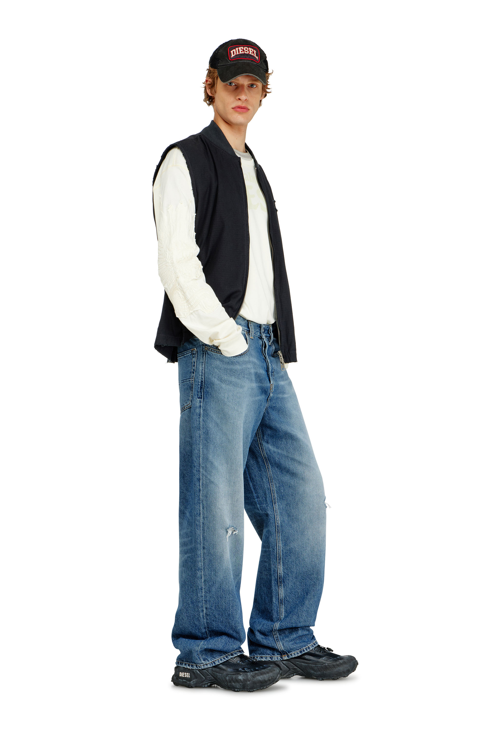 Diesel - Relaxed Jeans 2001 D-Macro 09P61 Homme, Bleu moyen - Image 2