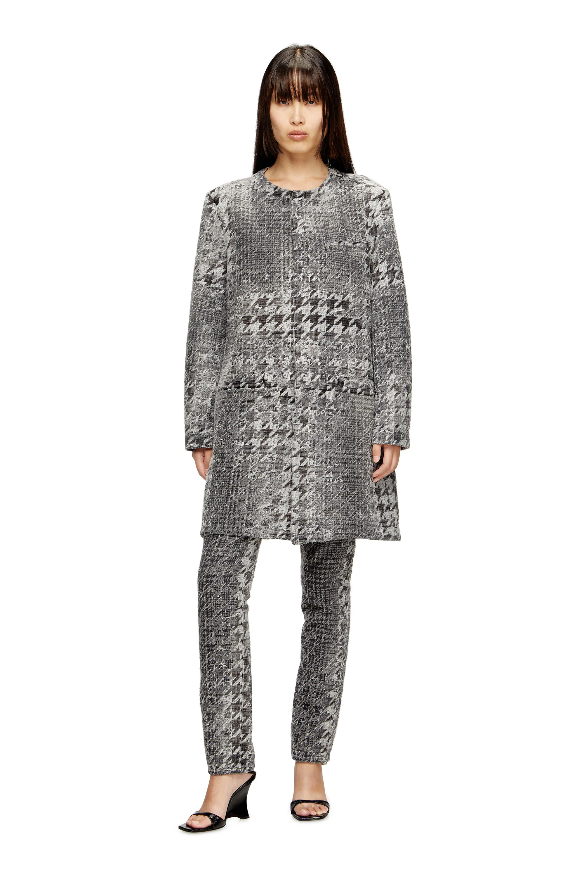 Diesel - D-LOT-FSH, Manteau en denim jacquard motif Prince-de-Galles Mixte in Polychrome - 4