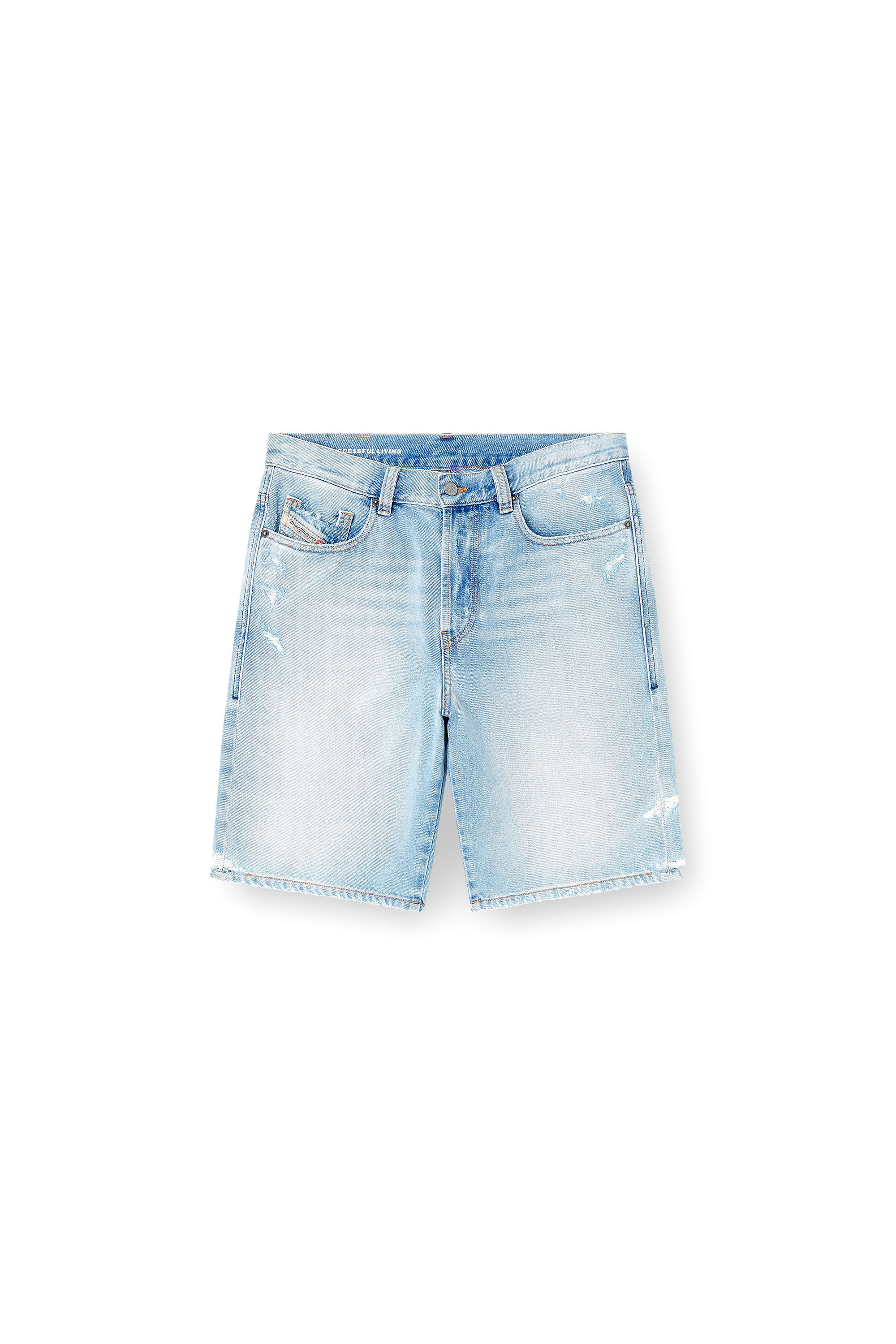 Diesel - REGULAR-SHORT, Short en denim destroy Homme in Bleu - 4