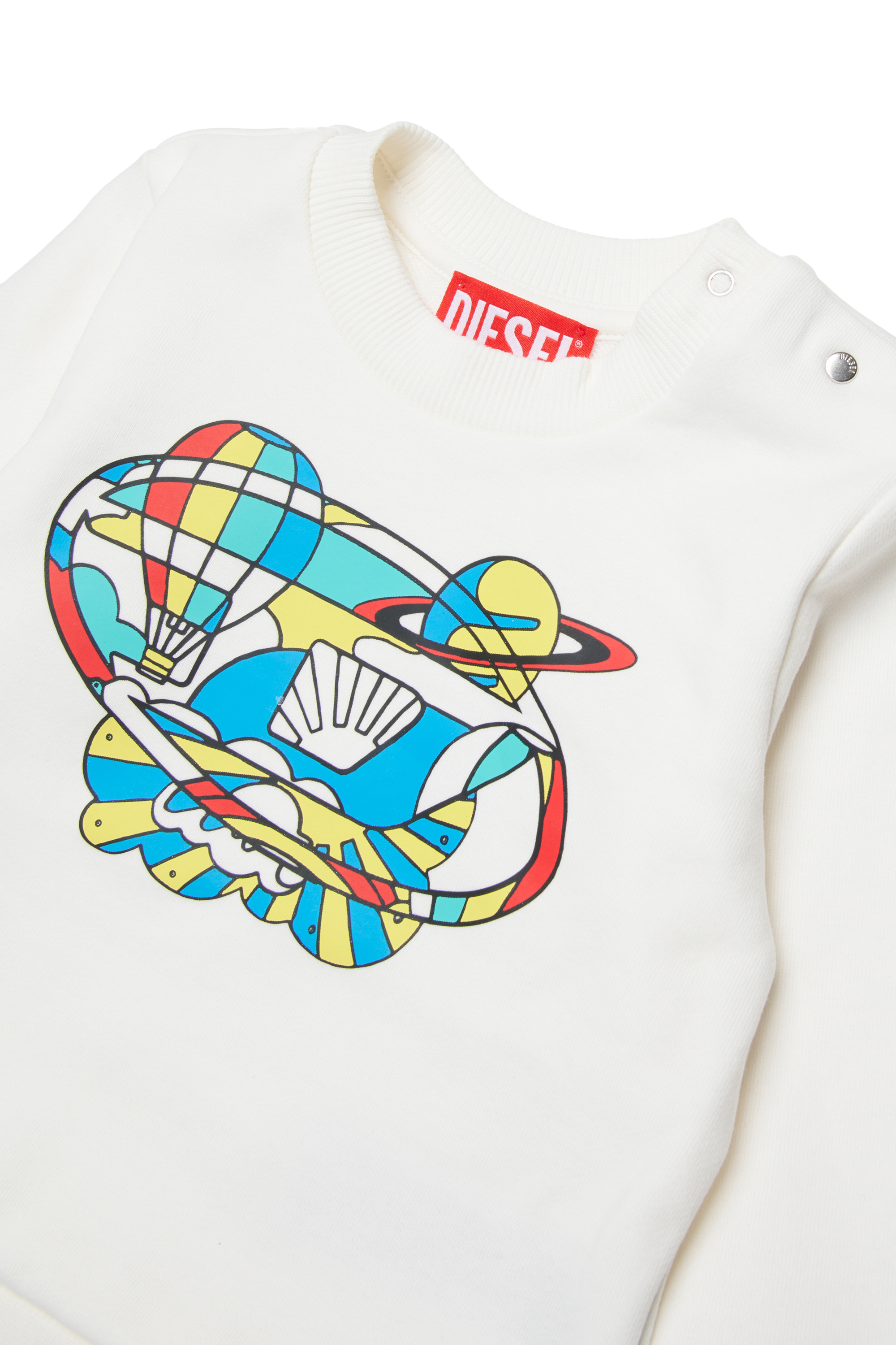 Diesel - SWIRB, Sweat-shirt &agrave; imprim&eacute; optique Homme in Blanc - 3