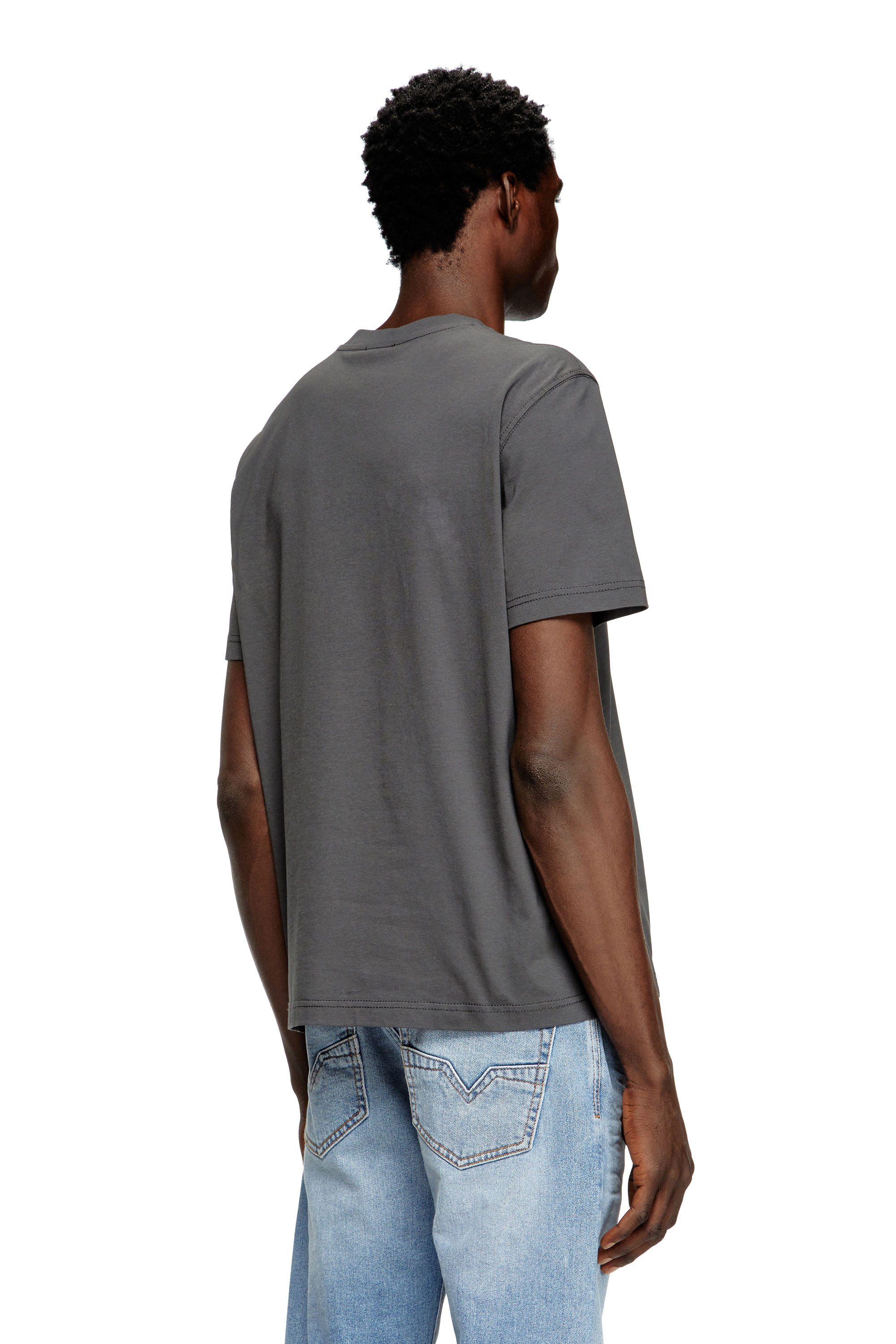 Diesel - T-ADJUST-Q7, T-shirt avec logo Diesel effet flou Homme in Gris - 4