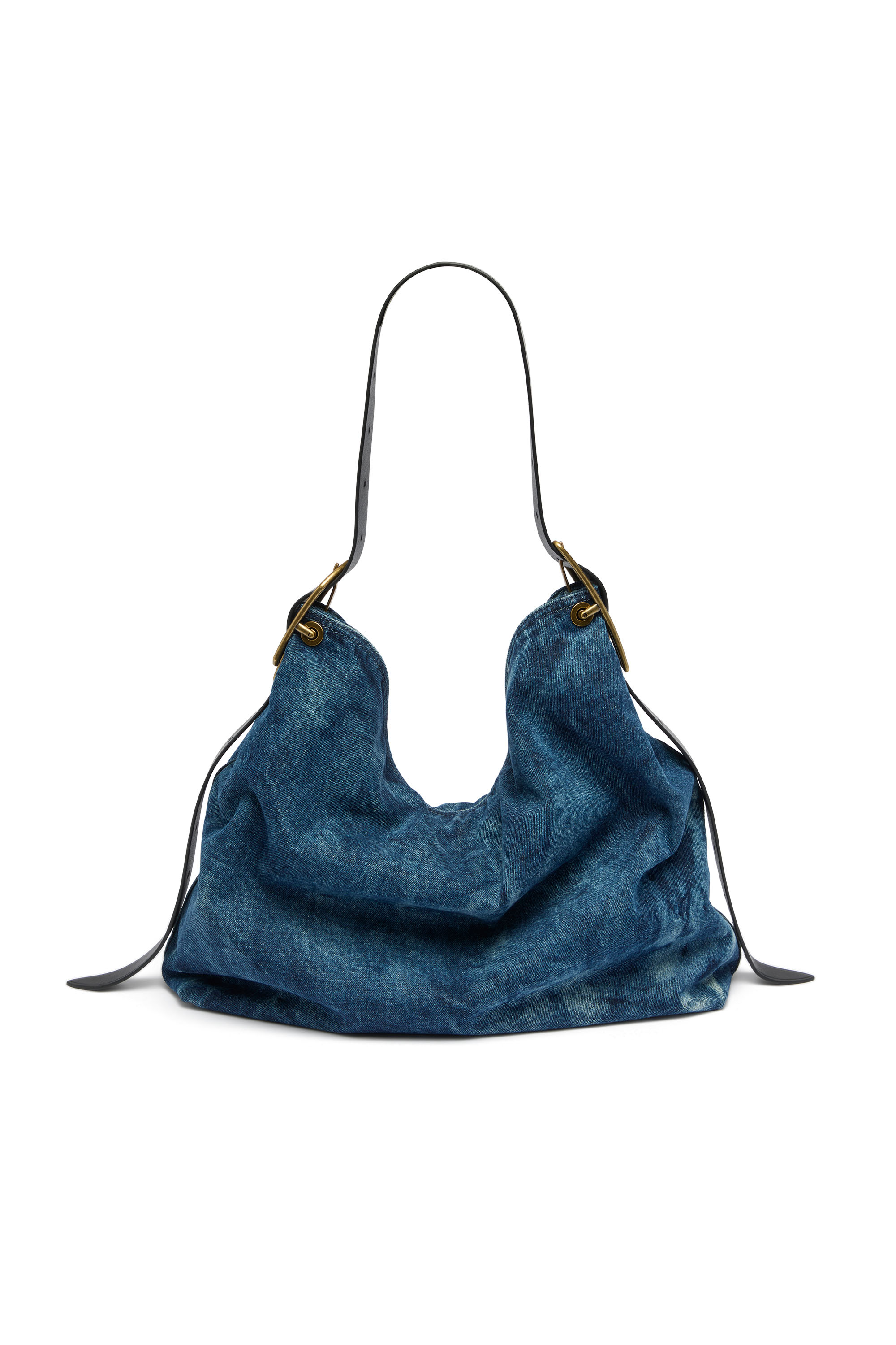 Diesel - D-LINE HOBO L, D-Line-Sac hobo en denim Femme in Bleu - 3
