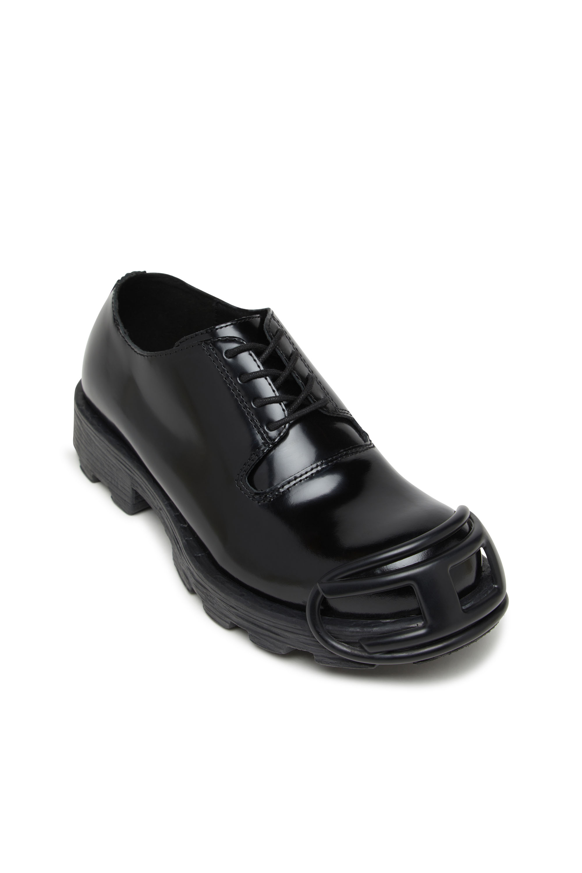 D-HAMMER SO D, Opaque Black Diesel - D-HAMMER SO D, Man's D-Hammer-Leather lace-up shoes with oval D toe cap in Opaque Black - 6