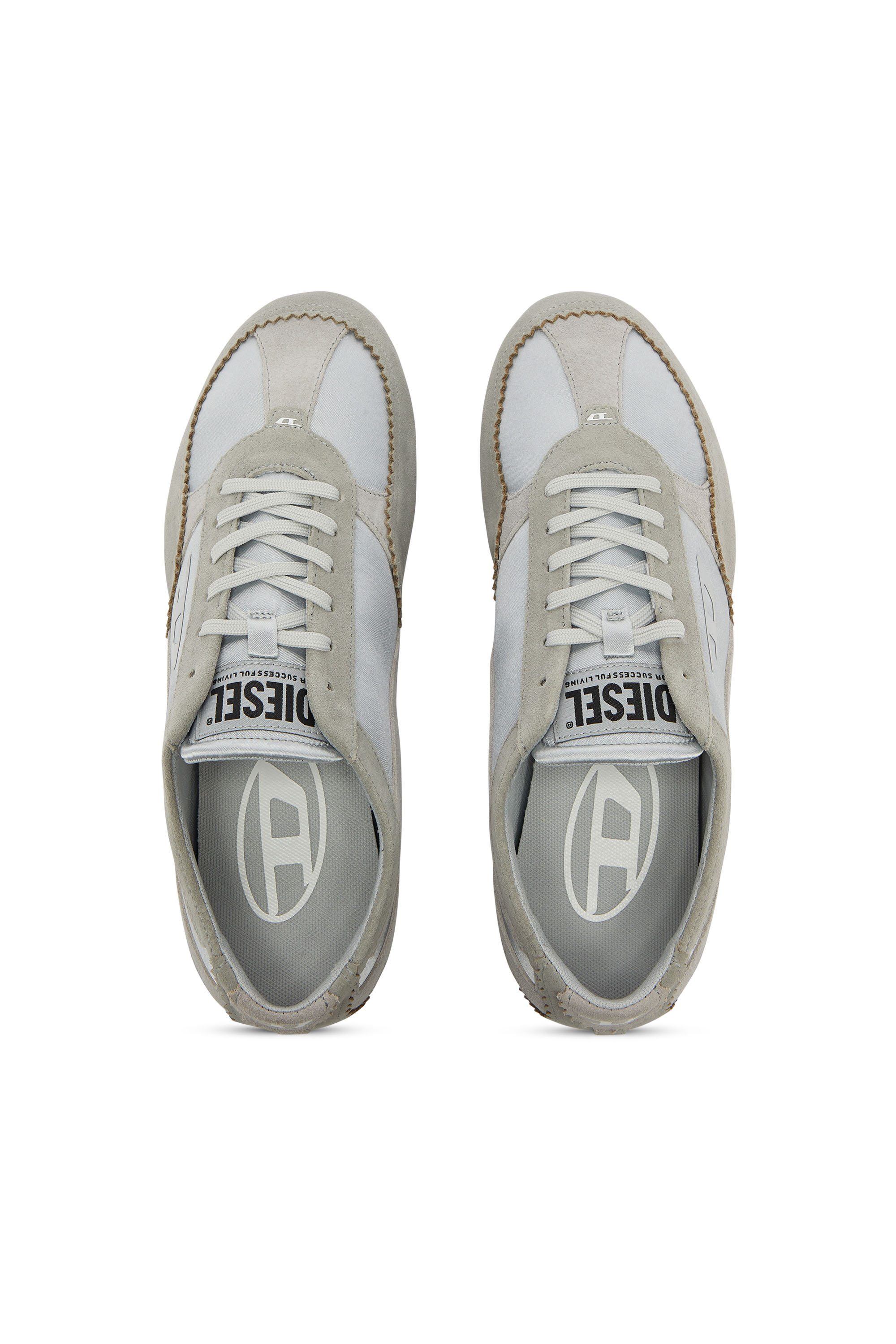 Diesel - D-MILE LOW II W, D-Mile-Baskets avec empi&egrave;cements en su&egrave;de Femme in Bleu - 4