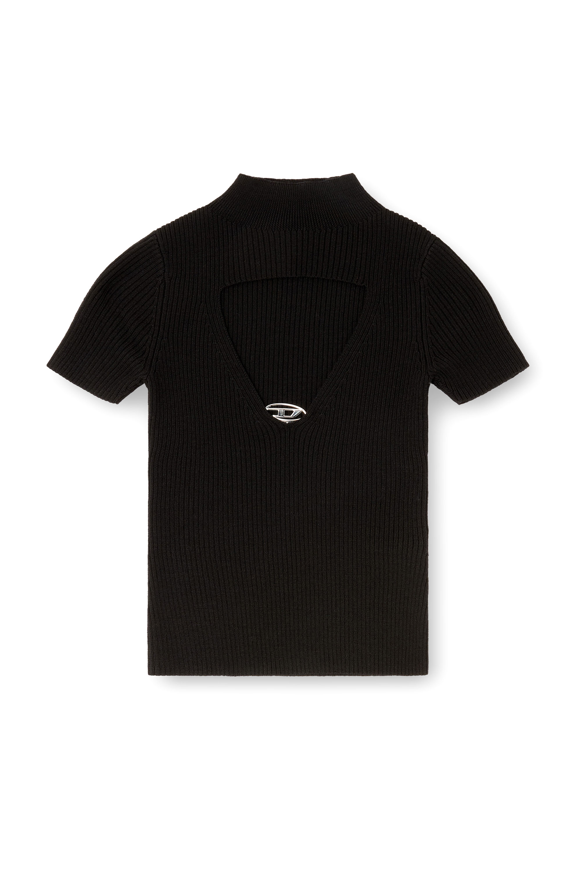 Diesel - M-OLIVE, Top en tricot de laine à découpes Femme in Noir - 3