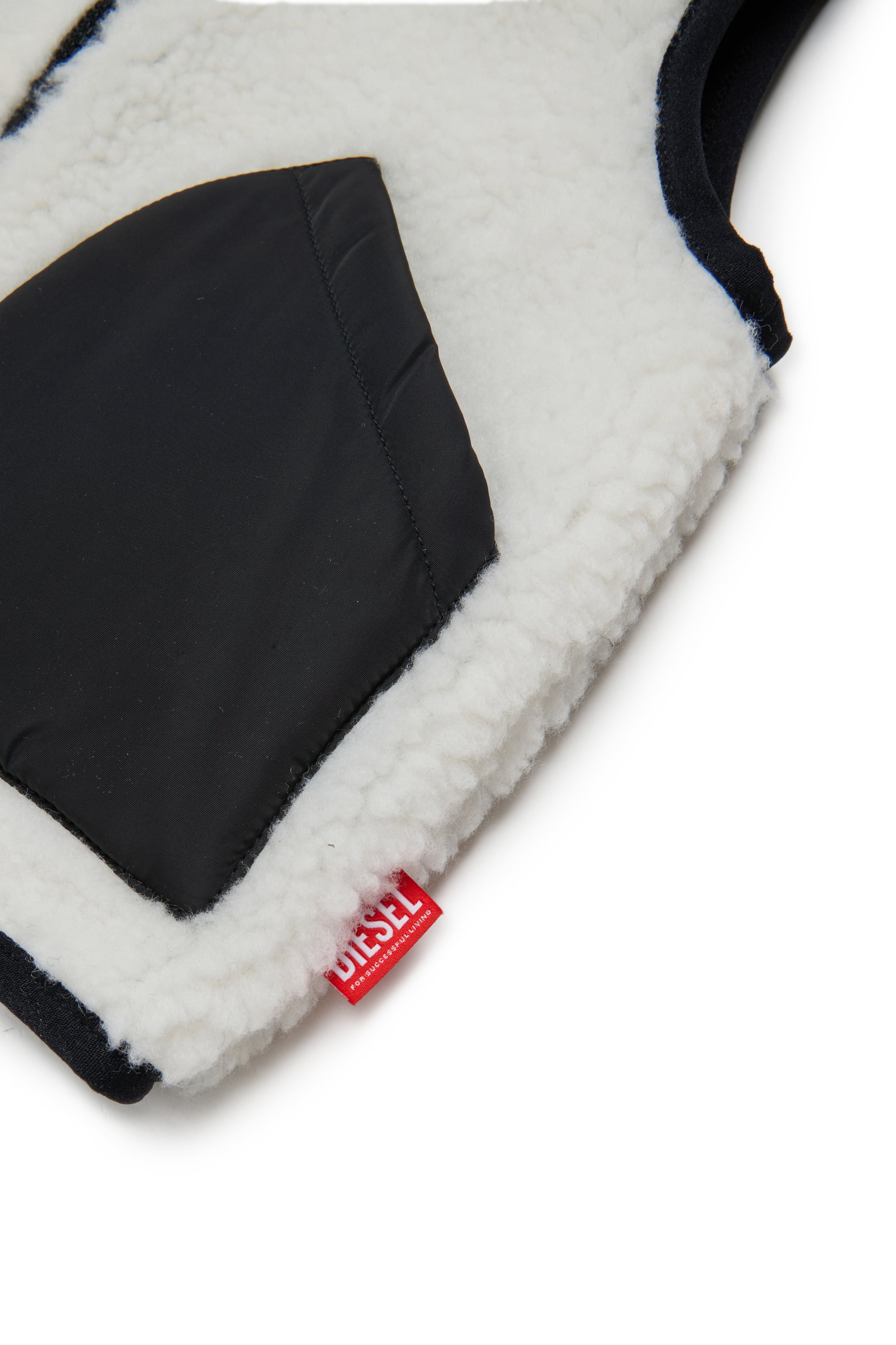Diesel - JSEARB, Veste colour-block en teddy et nylon Homme in Blanc - 4