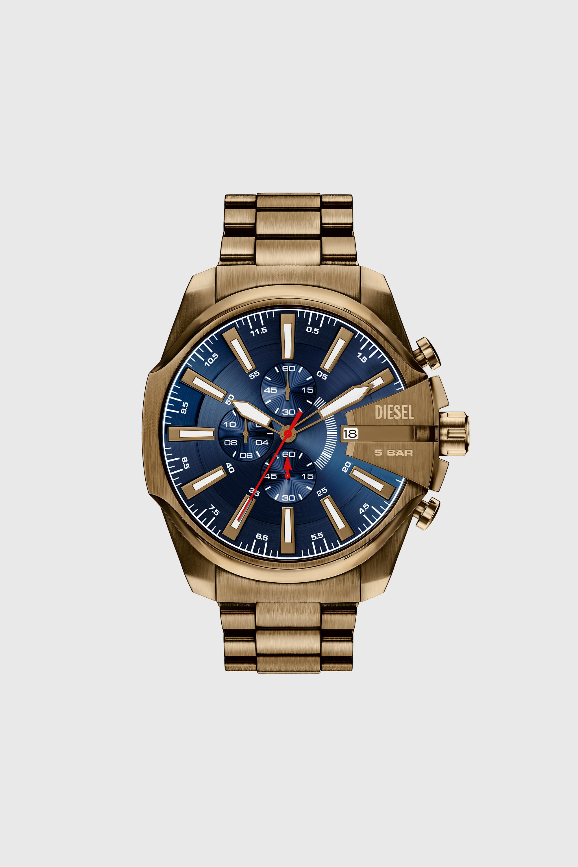 Diesel - DZ4736 WATCH, Montre Mega Chief Slim en acier inoxydable finition or vieilli Homme in Dor&eacute; - 1