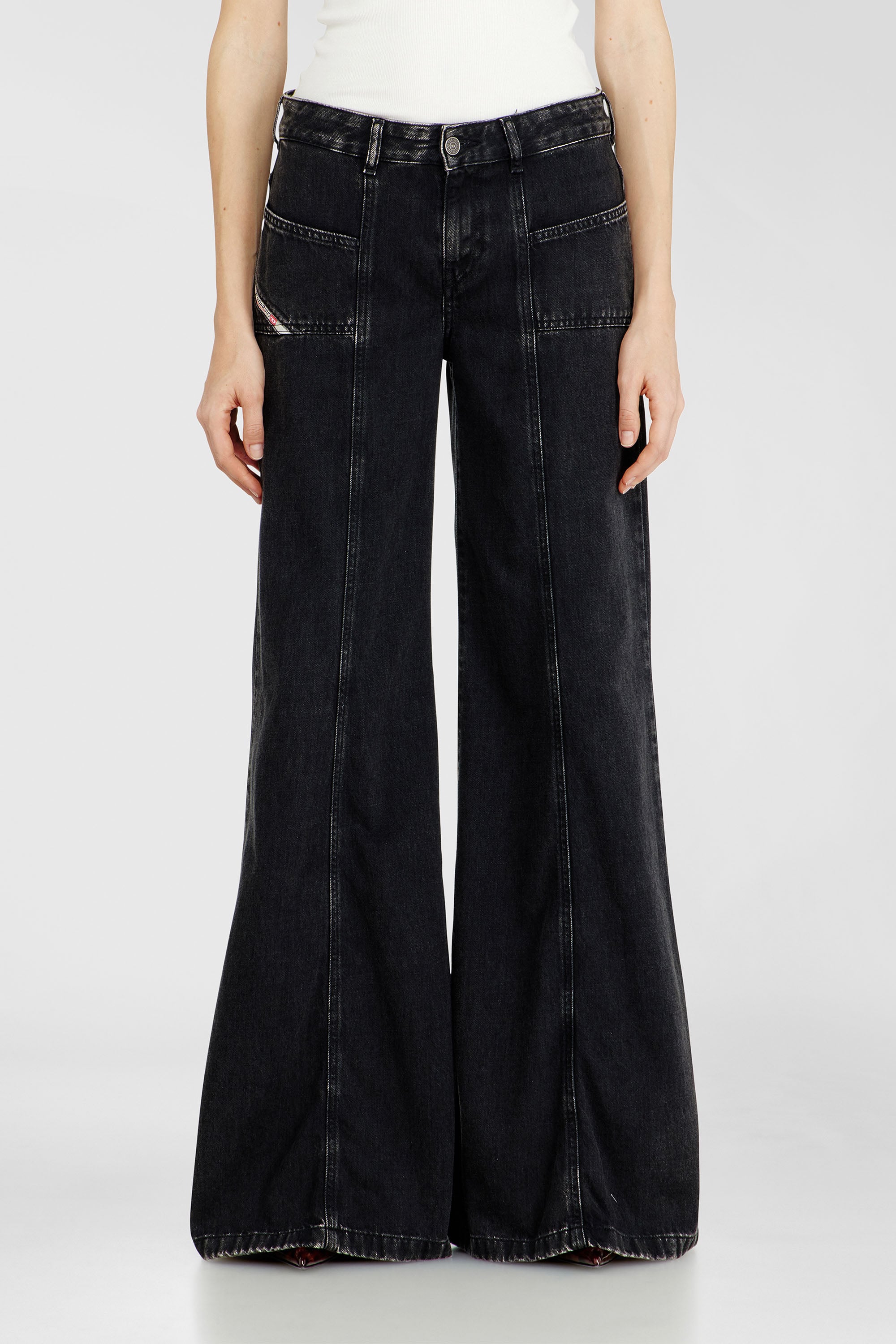 Diesel - Flare Jeans D-Akii 068HN Femme, Noir/Gris fonc&eacute; - Image 1