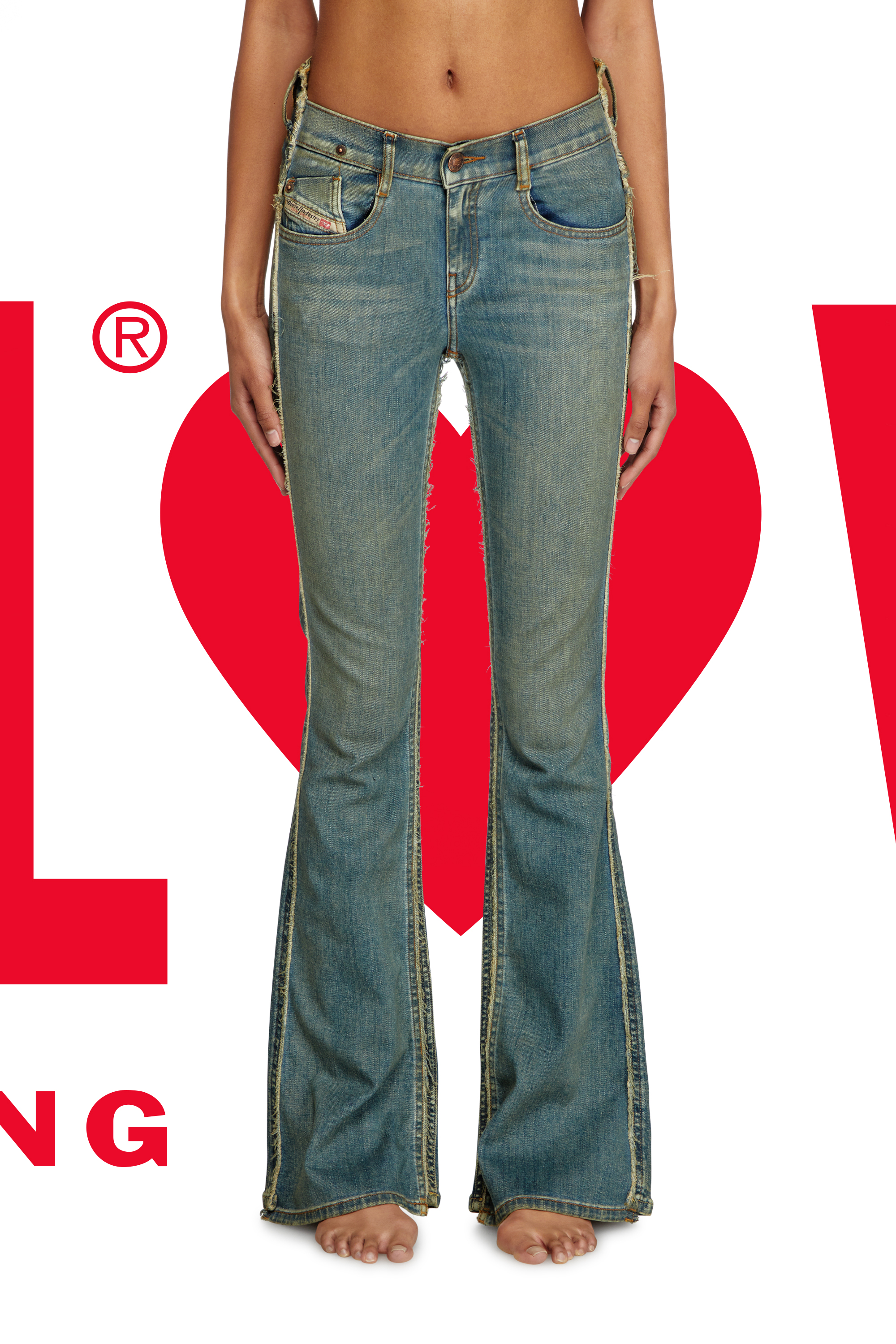 Diesel - Regular Jeans Dieseloves 01 09N01 Femme, Bleu Fonc&eacute; - Image 3