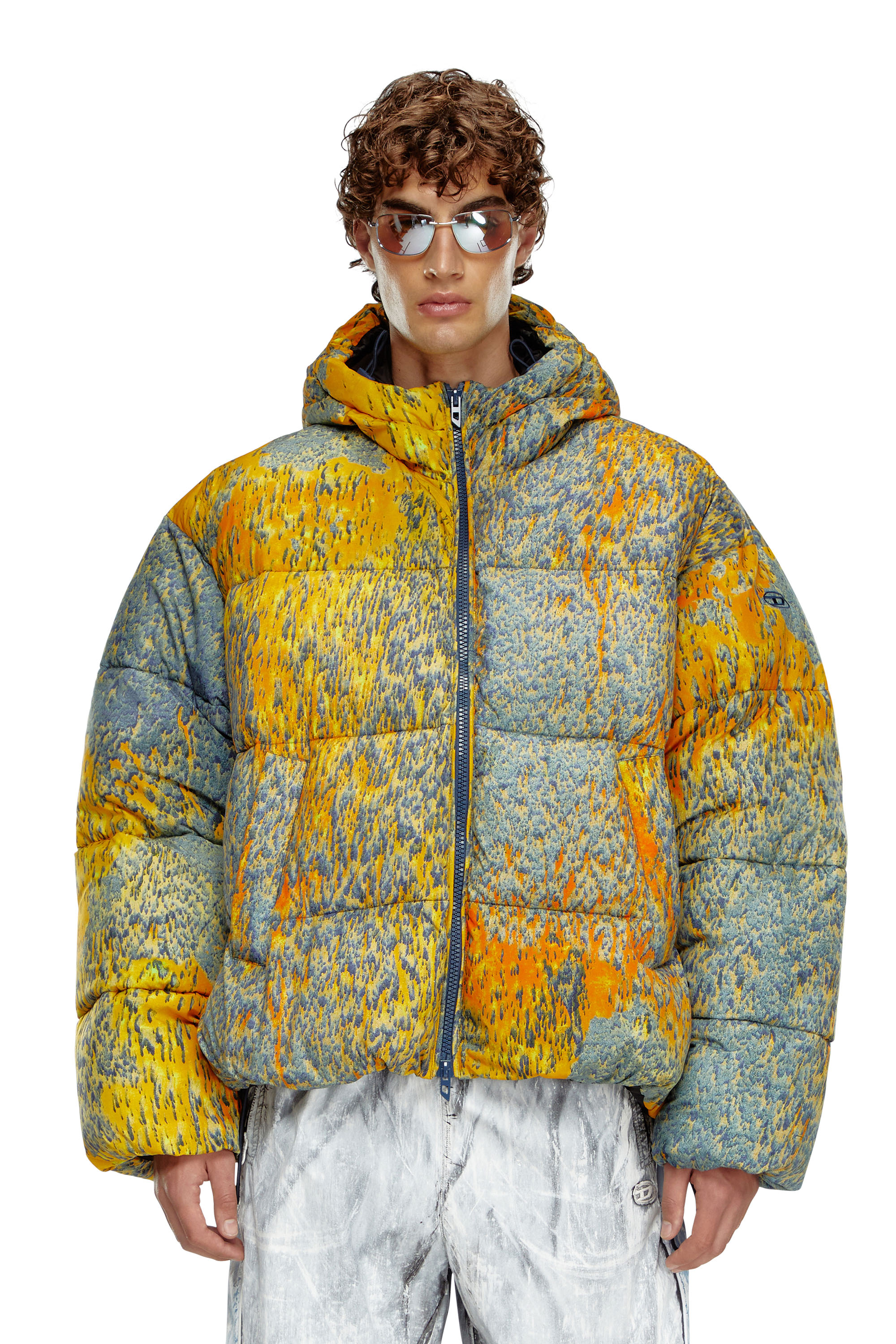 Diesel - W-BOGAERT, Veste doudoune avec effet pluie acide Homme in Polychrome - 2