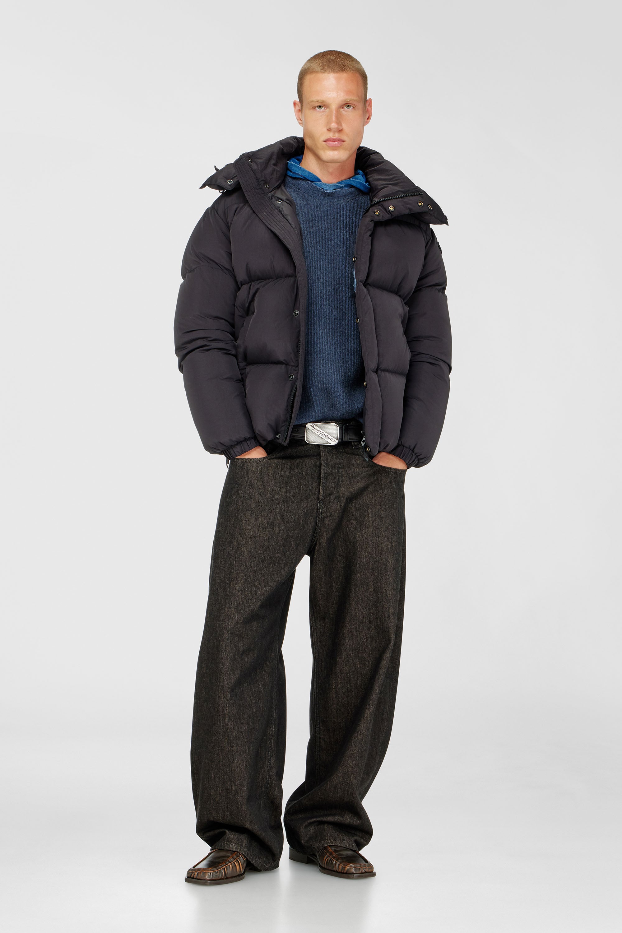 Diesel - W-ROLFYS-WRD, Veste matelass&eacute;e en Taslan ViralOff&reg; Homme in Gris - 2