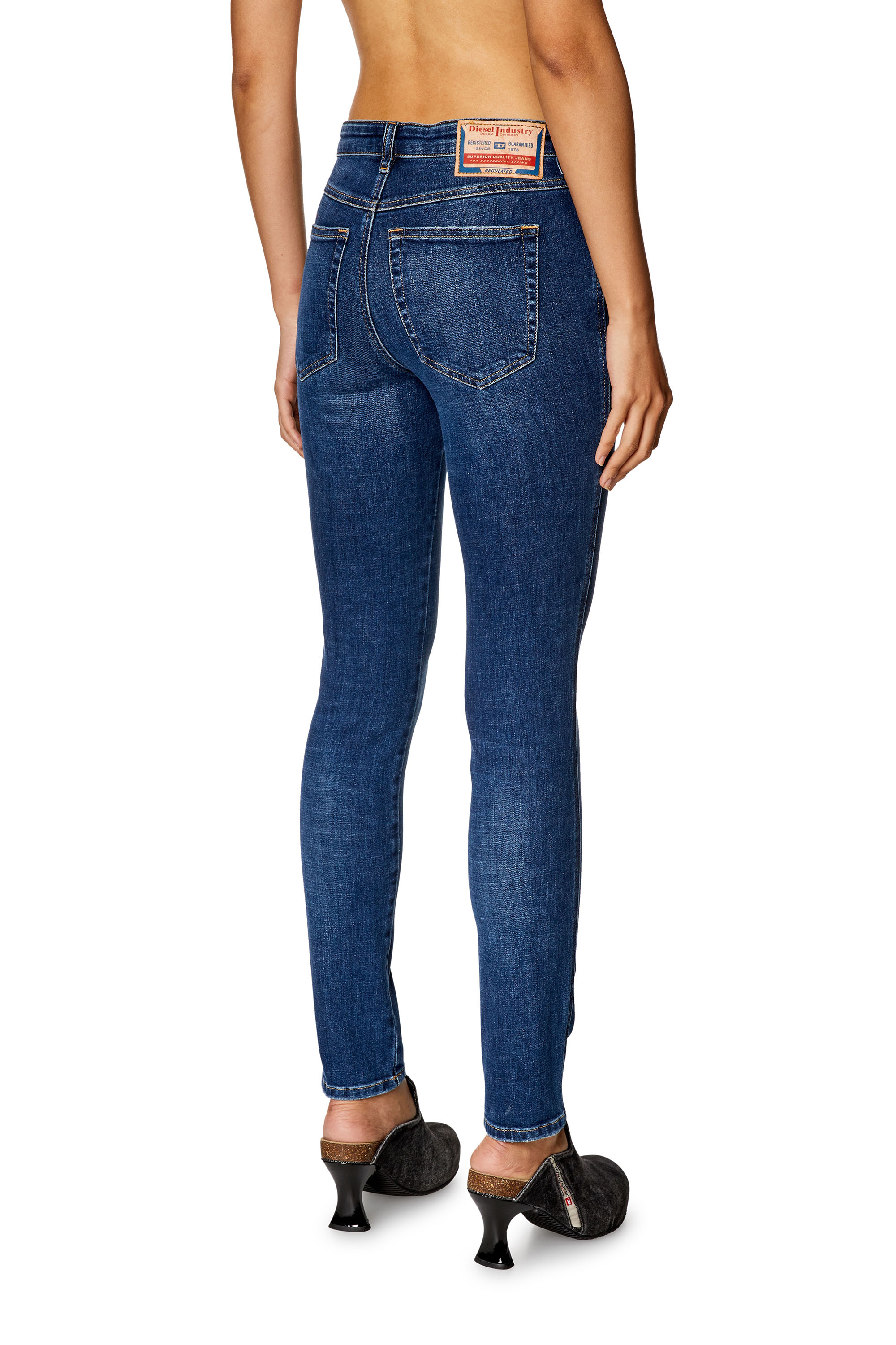 Diesel - Skinny Jeans 2015 Babhila 09H63 Femme, Bleu Fonc&eacute; - Image 4