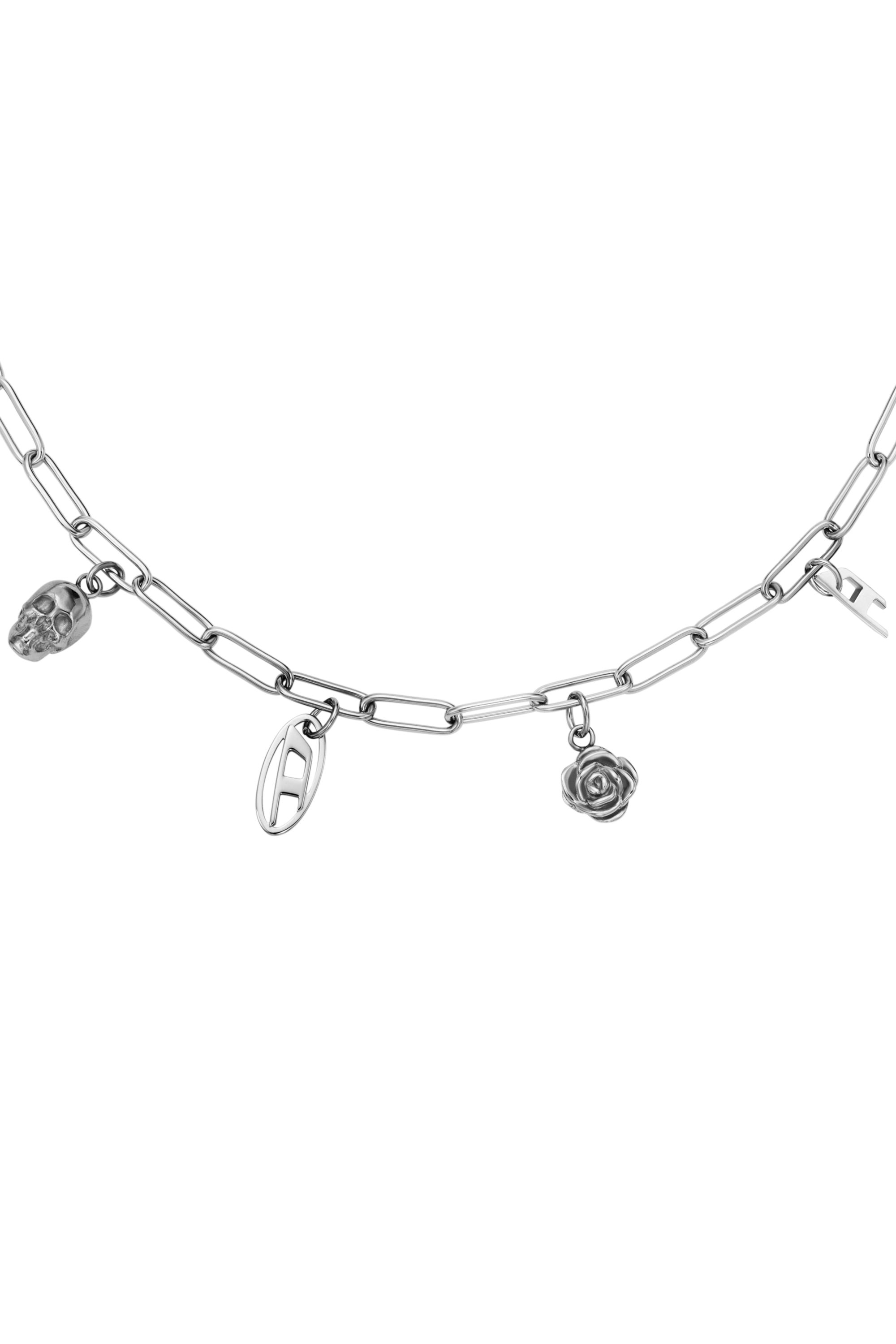 Diesel - DX1605040, Collier à breloques en acier inoxydable Mixte in Gris argenté - 2