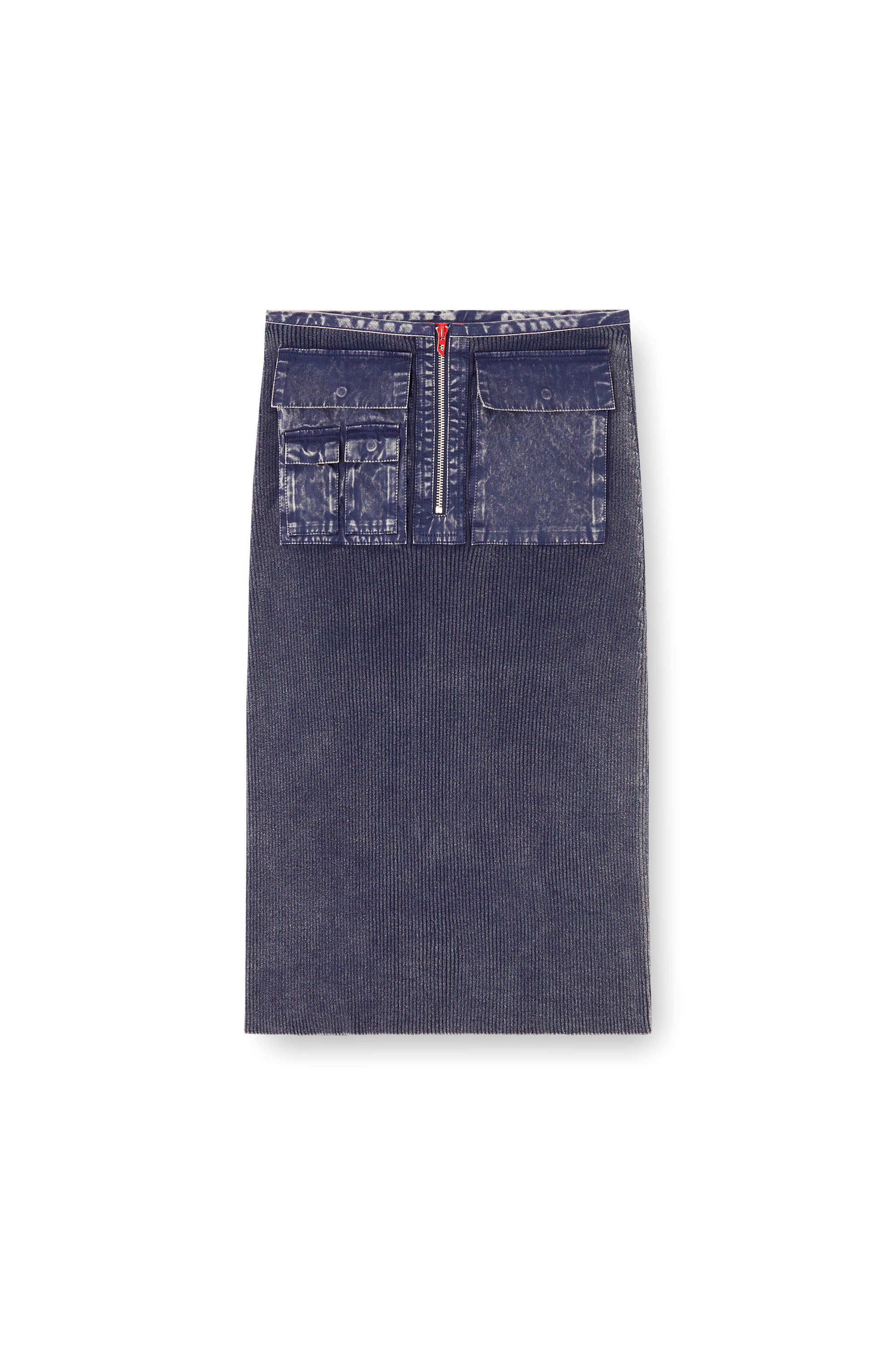Diesel - M-MERYN, Jupe midi en maille avec poches cargo en denim Femme in ToBeDefined - 3