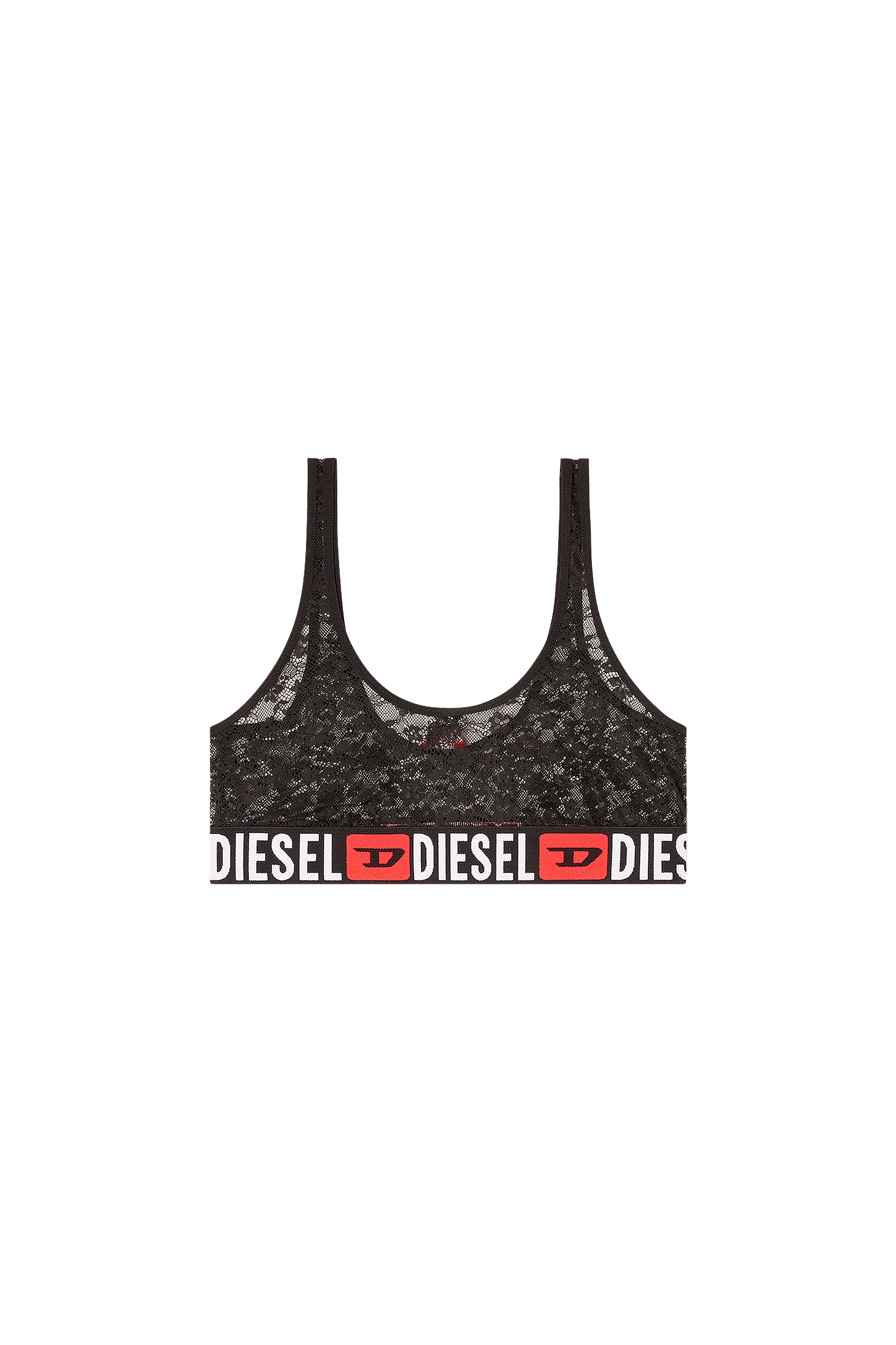Diesel - UFSB-ORIBA, Brassi&egrave;re en dentelle avec &eacute;lastique &agrave; logo Diesel Femme in Noir - 2