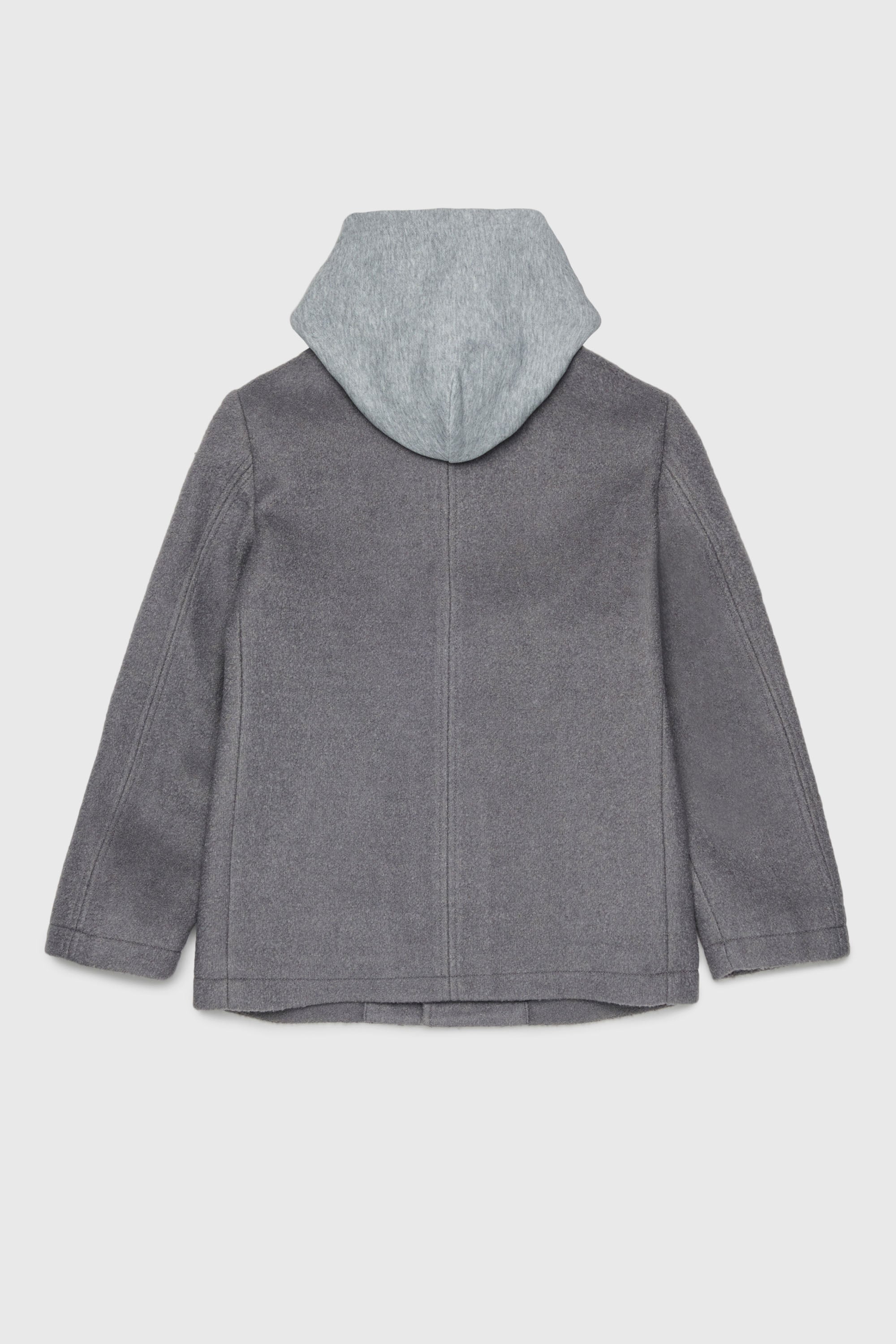 Diesel - JASTONEOUT, Manteau en laine m&eacute;lang&eacute;e avec capuche amovible Homme in Gris - 2