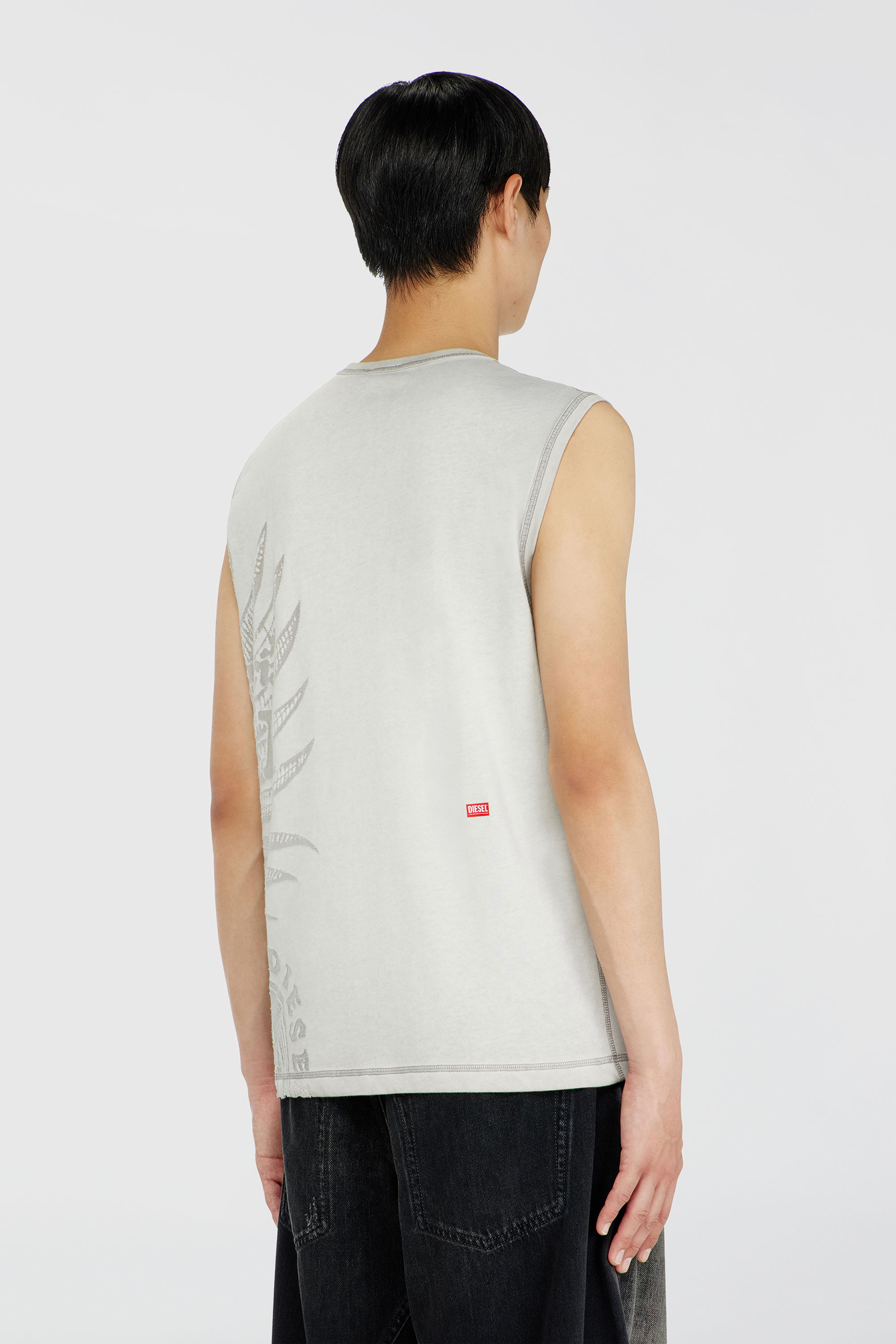Diesel - T-RAWBISCO, D&eacute;bardeur sans manches avec graphismes emboss&eacute;s Homme in Gris - 4