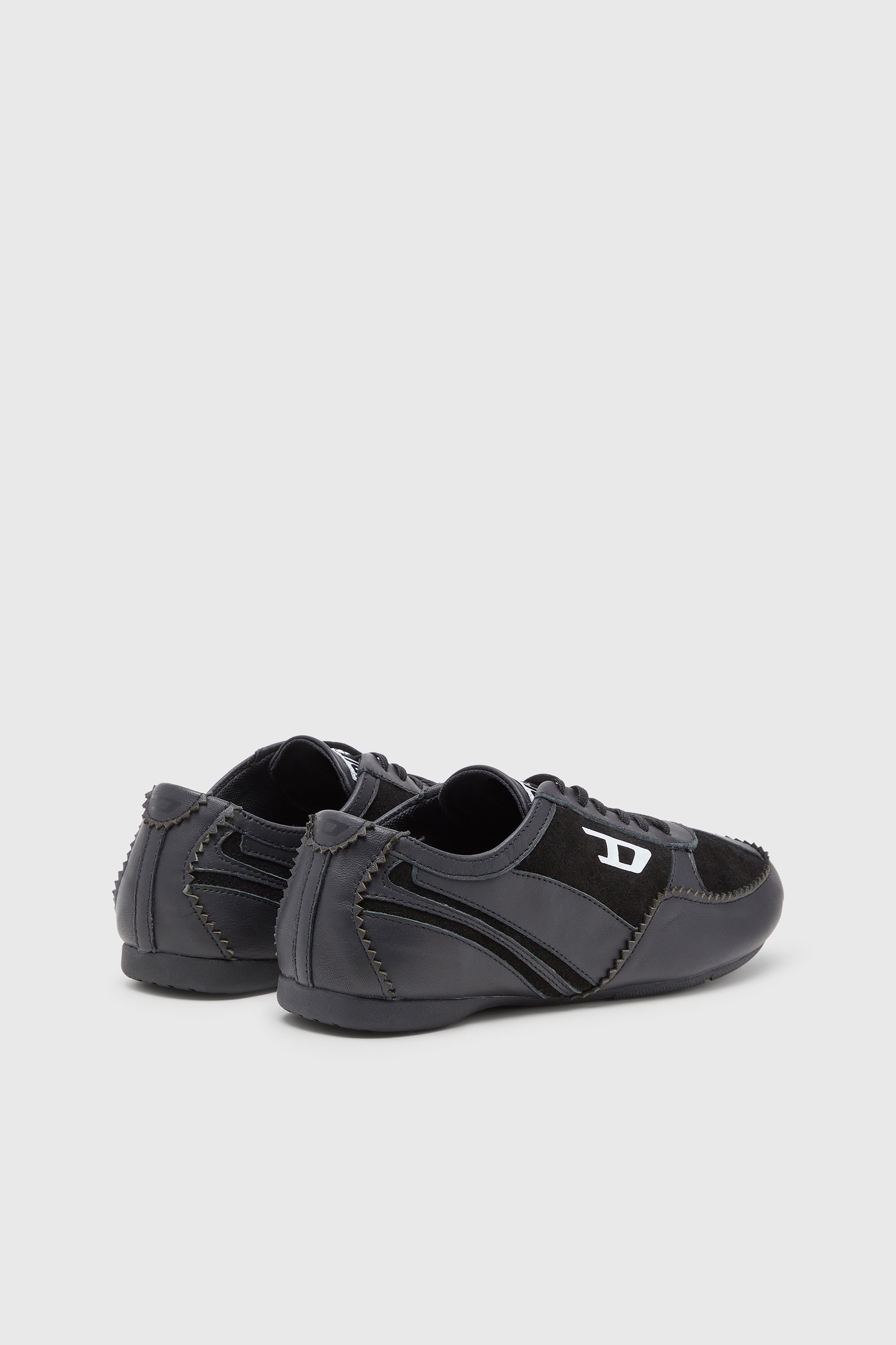 Diesel - D-MILE LOW W, Woman's D-Mile-Flat sneakers in leather and suede in Black - 3