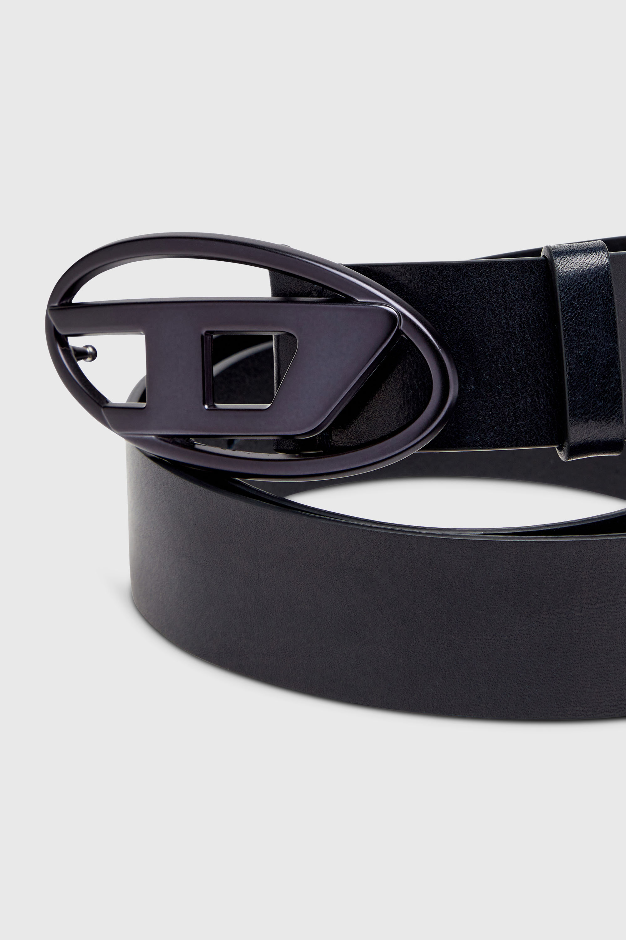 Diesel - B-1DR, Ceinture 3.9 cm en cuir avec boucle Oval D m&eacute;tallis&eacute;e Mixte in Bleu - 3