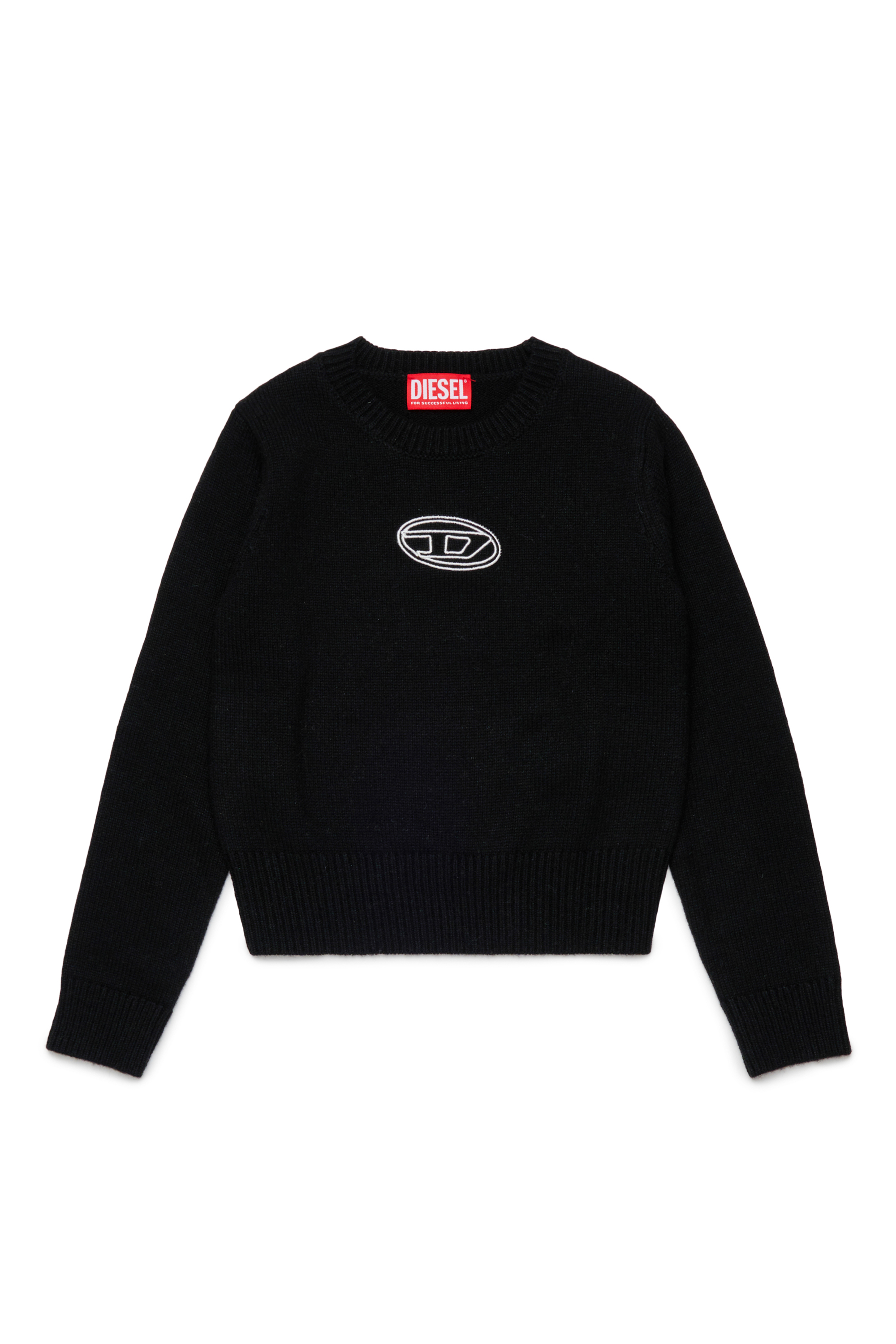 Diesel - KLESSY, Pull en laine mélangée avec logo Femme in Noir - 1