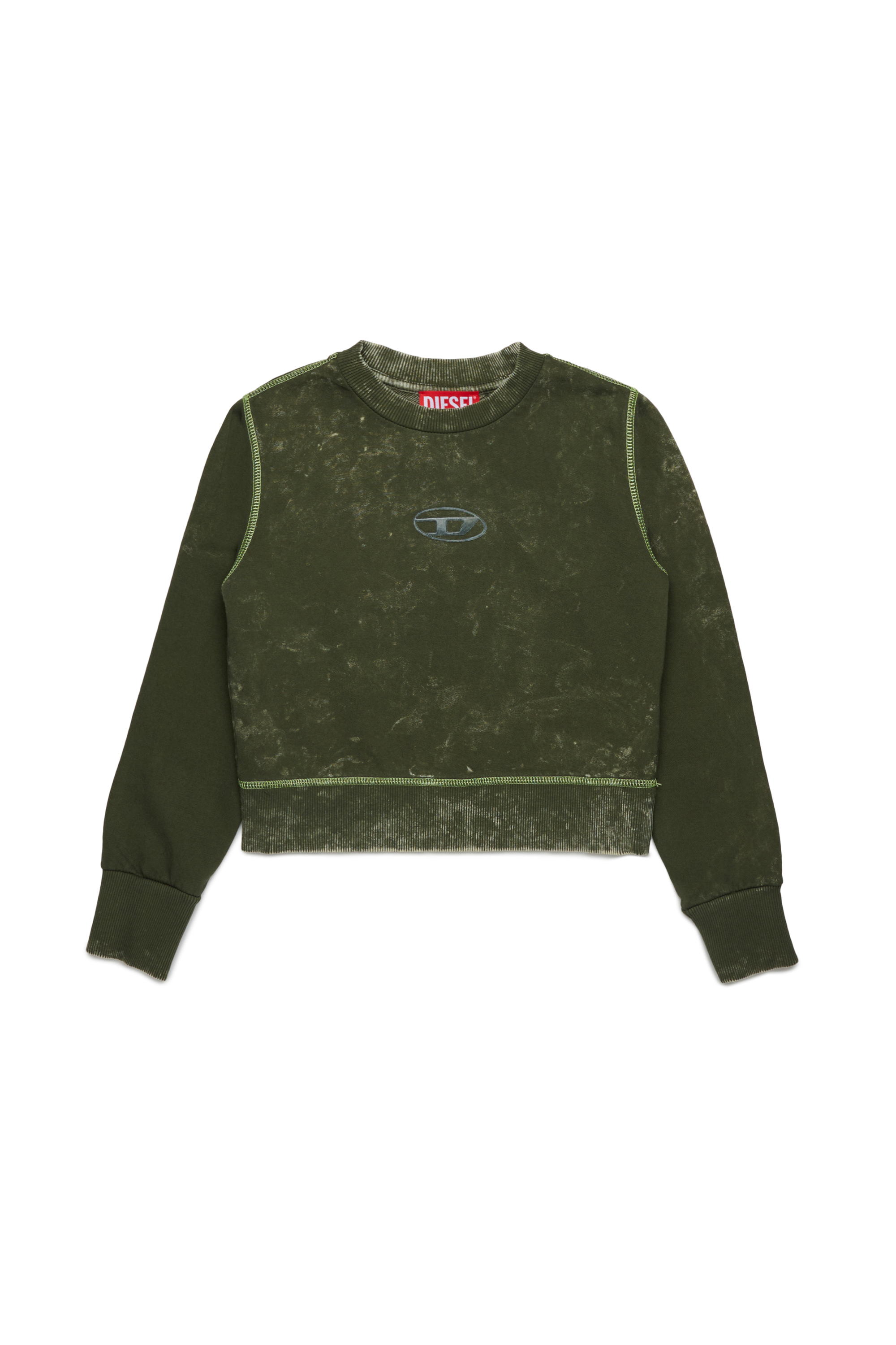 Diesel - SLACCY, Sweat en coton avec logo sur le devant Femme in Vert - 1