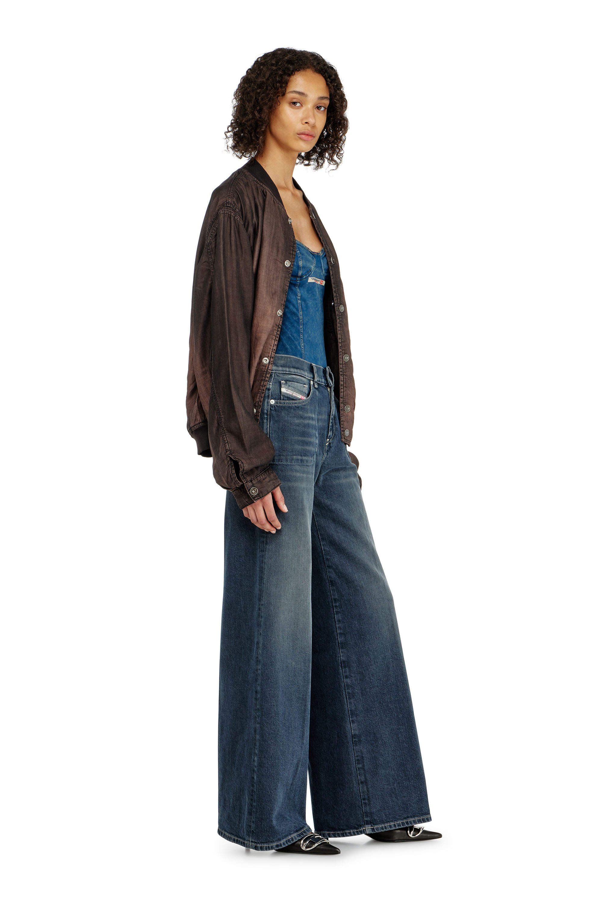 Diesel - Woman's Flare Jeans 1978 D-Akemi 007EI, Dark Blue - 2