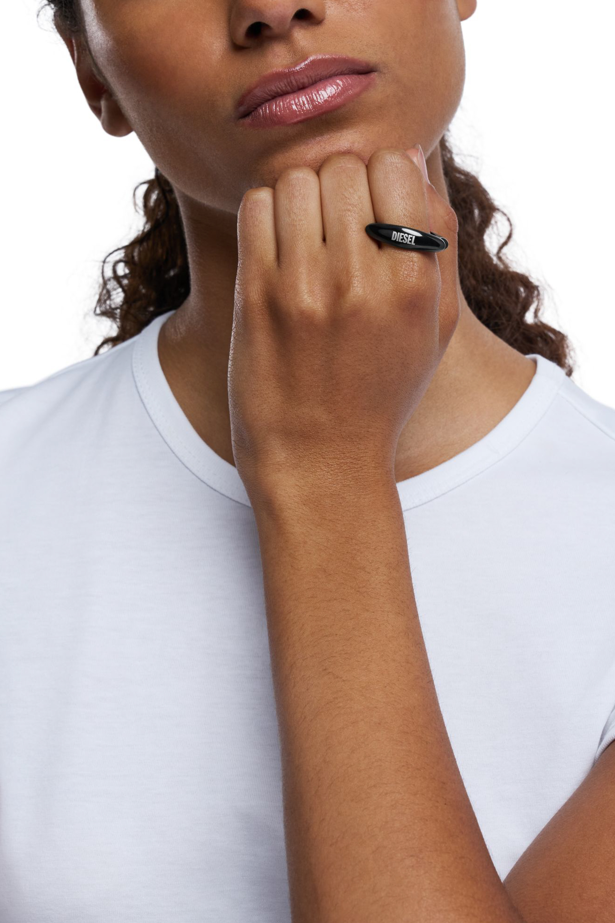 Diesel - DX1632001 JEWELLERY, Bague anneau en acier inoxydable noir Mixte in Noir - 4